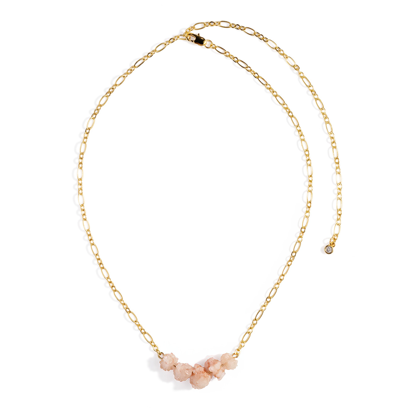 SUMMER COCTAIL ROSE necklace with rock crystal