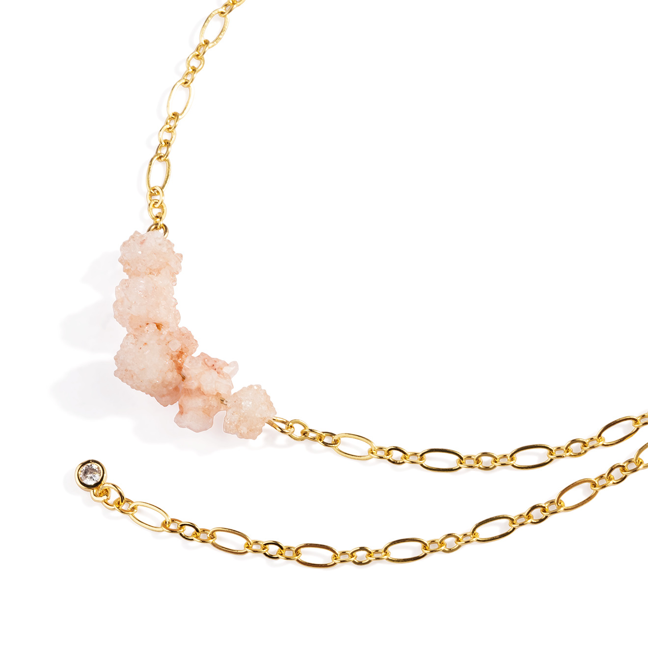 SUMMER COCTAIL ROSE necklace with rock crystal