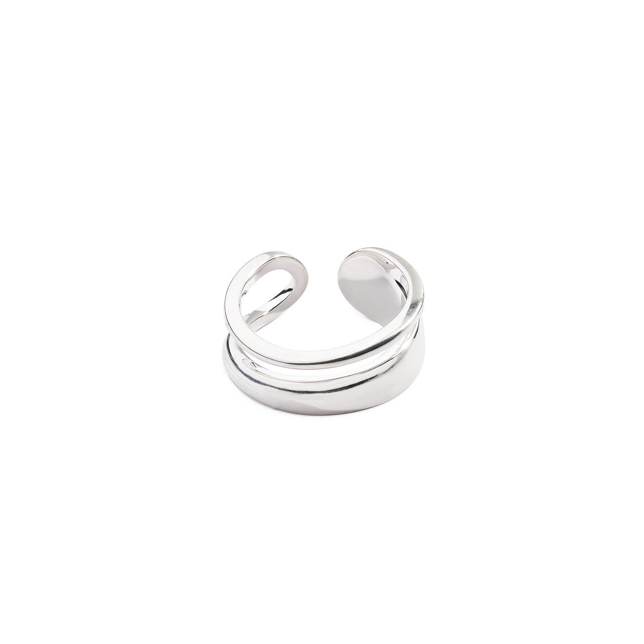 Philippe Audibert Незамкнутое двойное кольцо, покрытое серебром