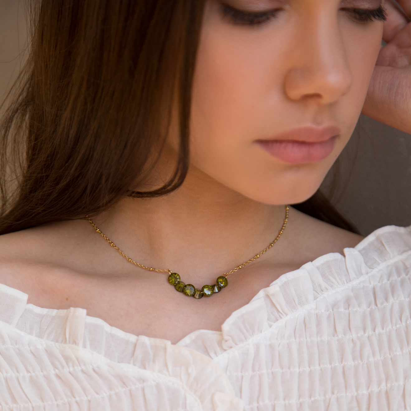 GRASS necklace with cubic zirconia
