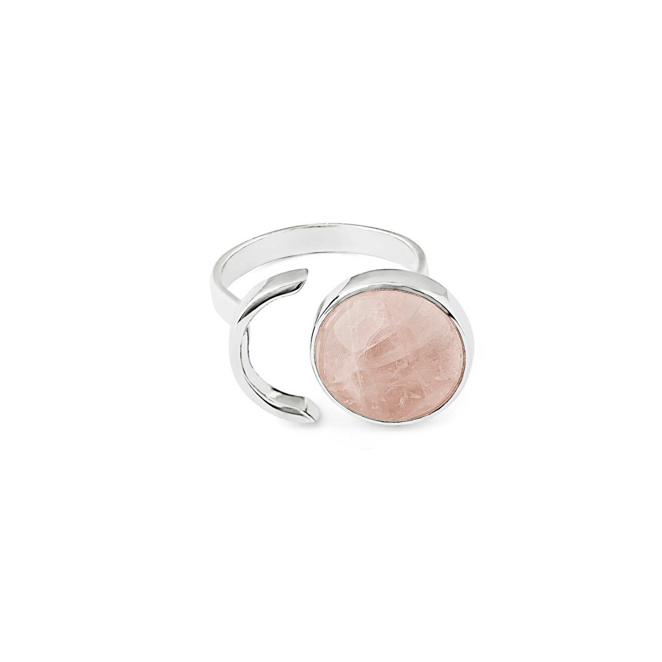 Wishes Come True Кольцо-круг из серебра с розовым кварцем подвеска ракушка кварц розовый