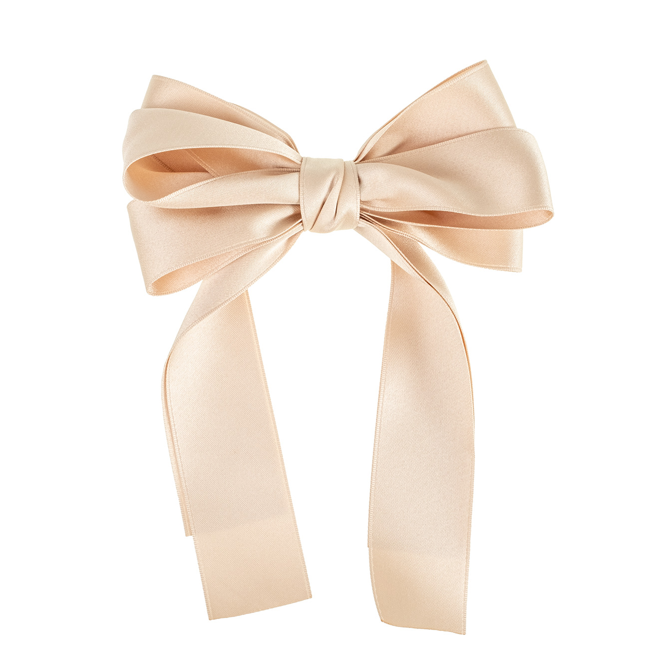Beige- hairpin-bow