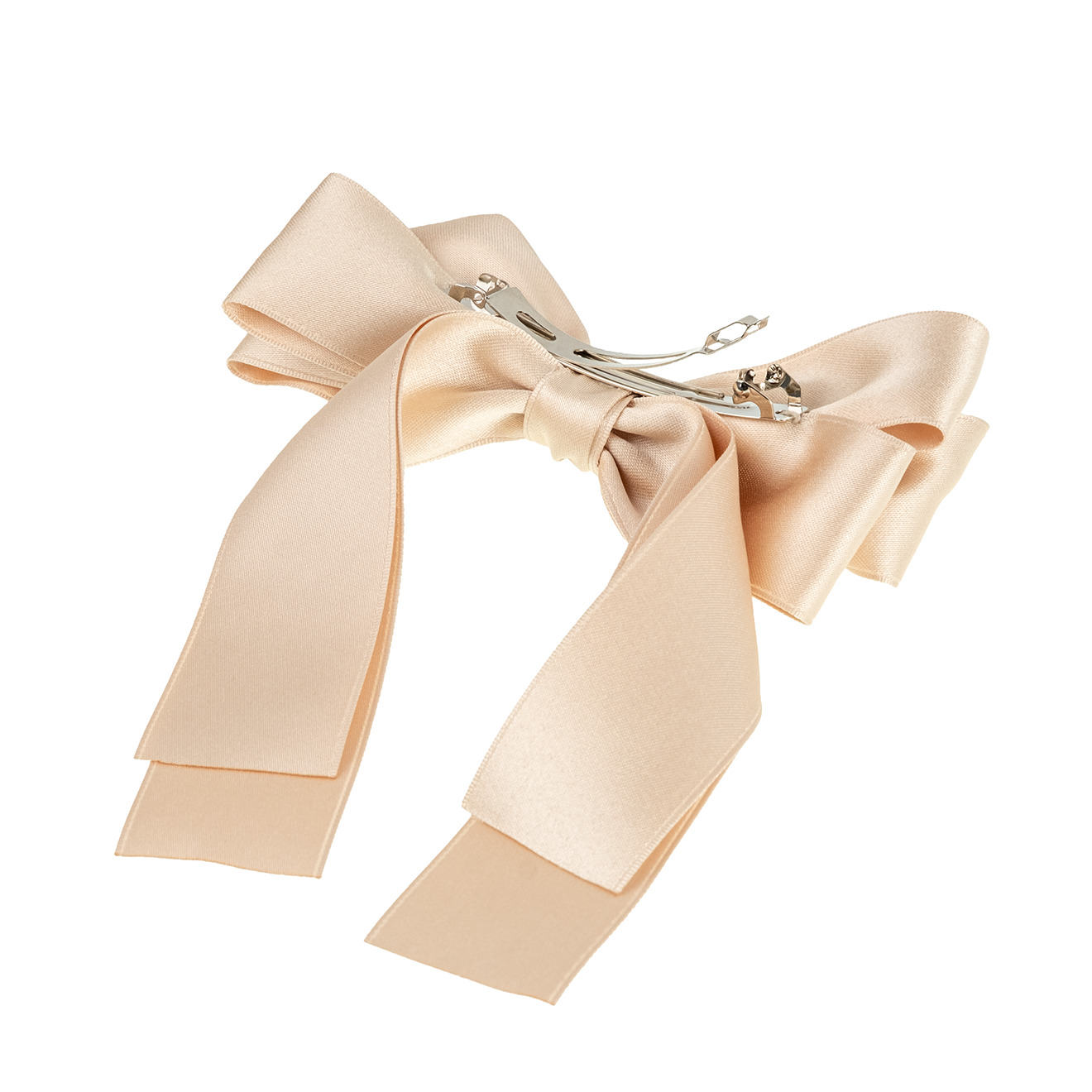 Beige- hairpin-bow