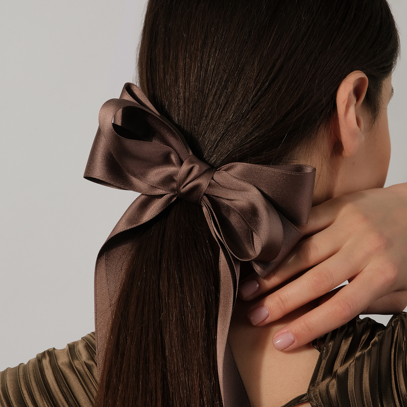 Chocolate barrette-bow
