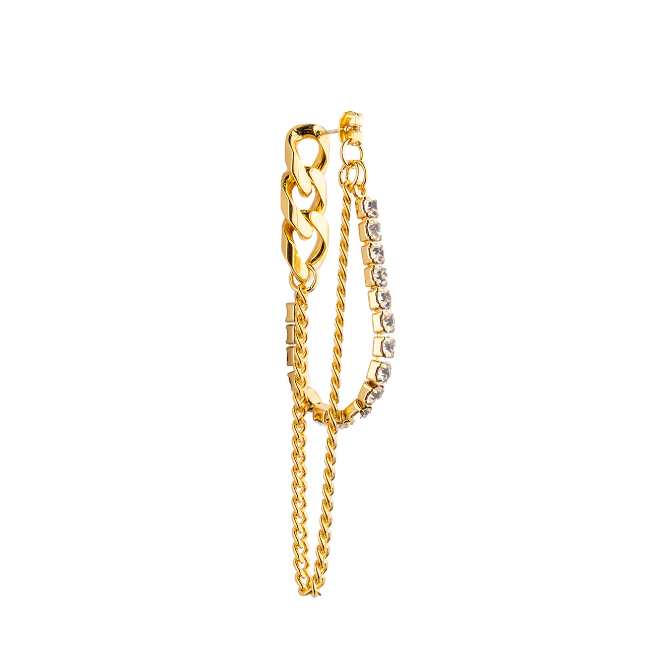 chain earrings with crystals