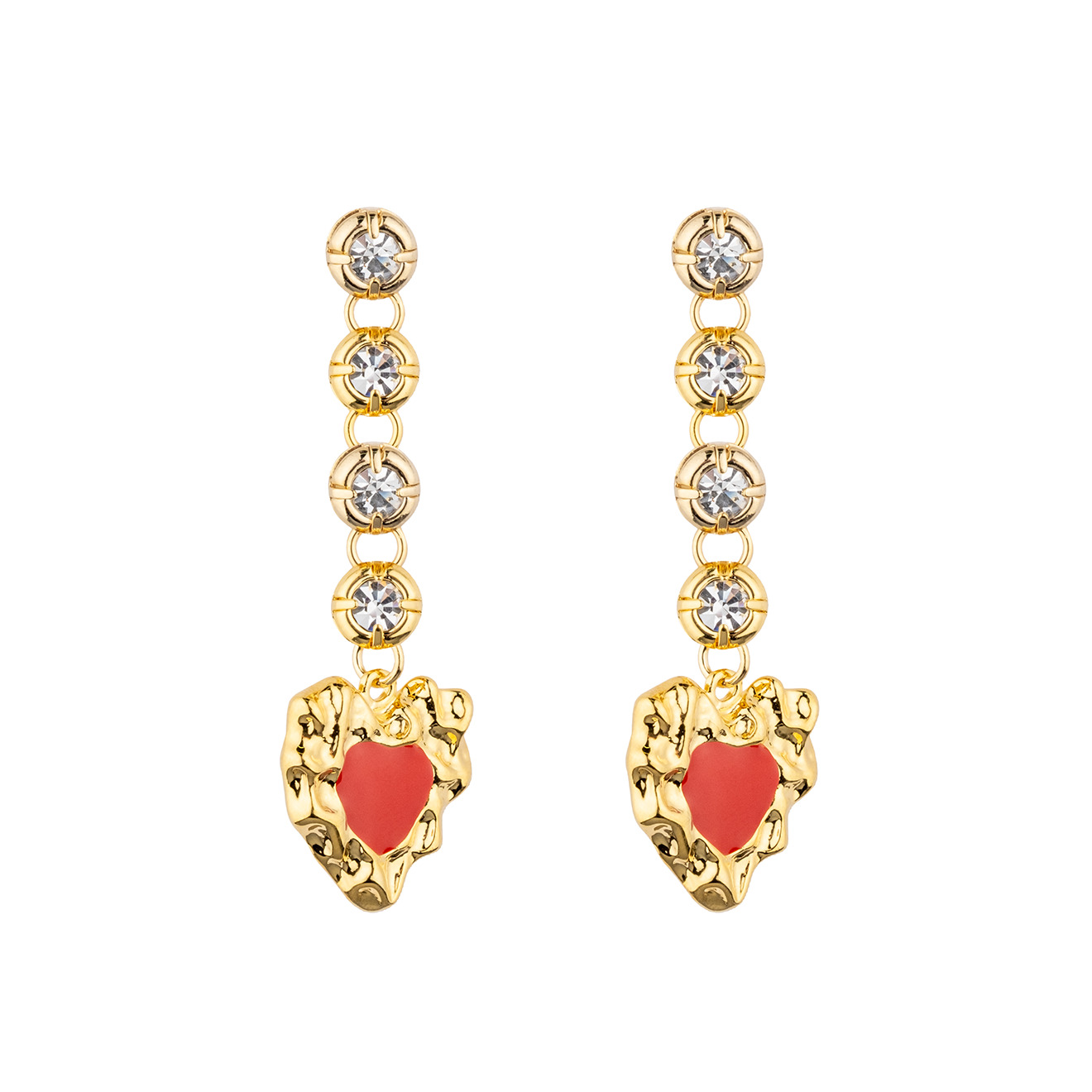 earrings with a red heart
