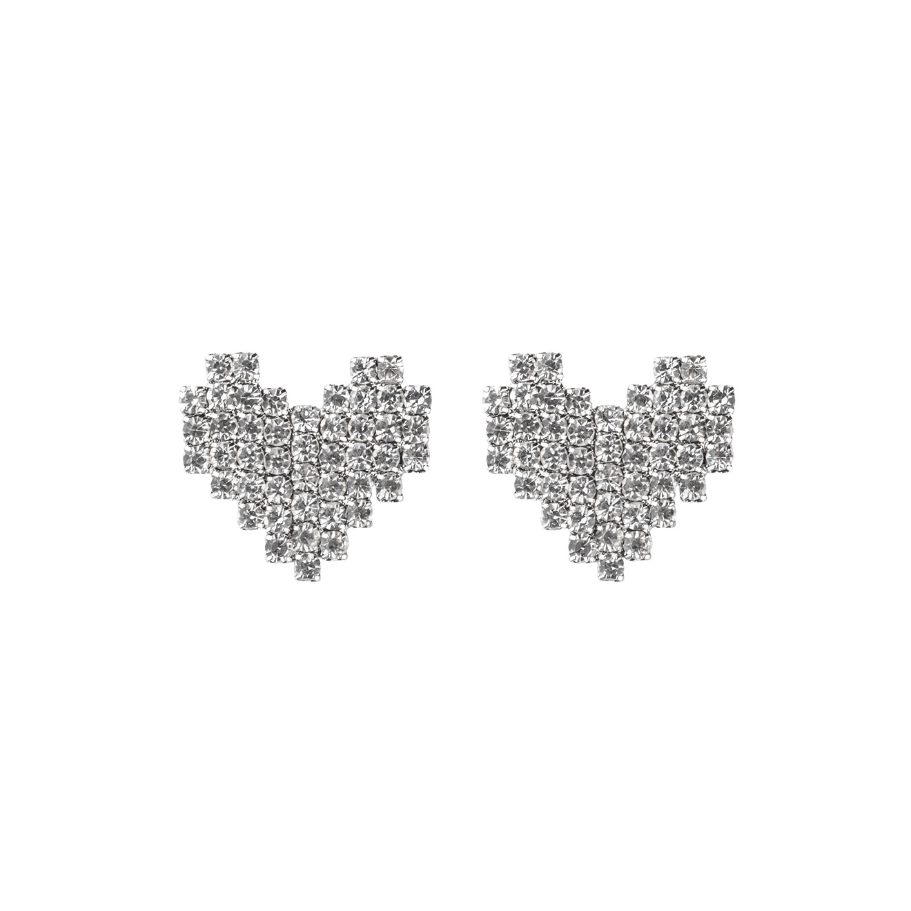 Herald Percy Серебристые серьги-сердца из кристаллов