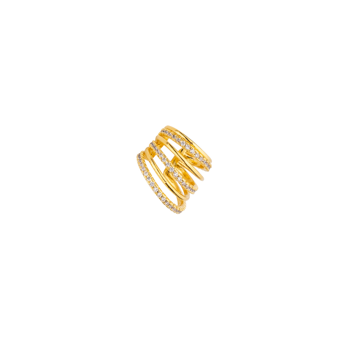 multi-layered cuff with crystals