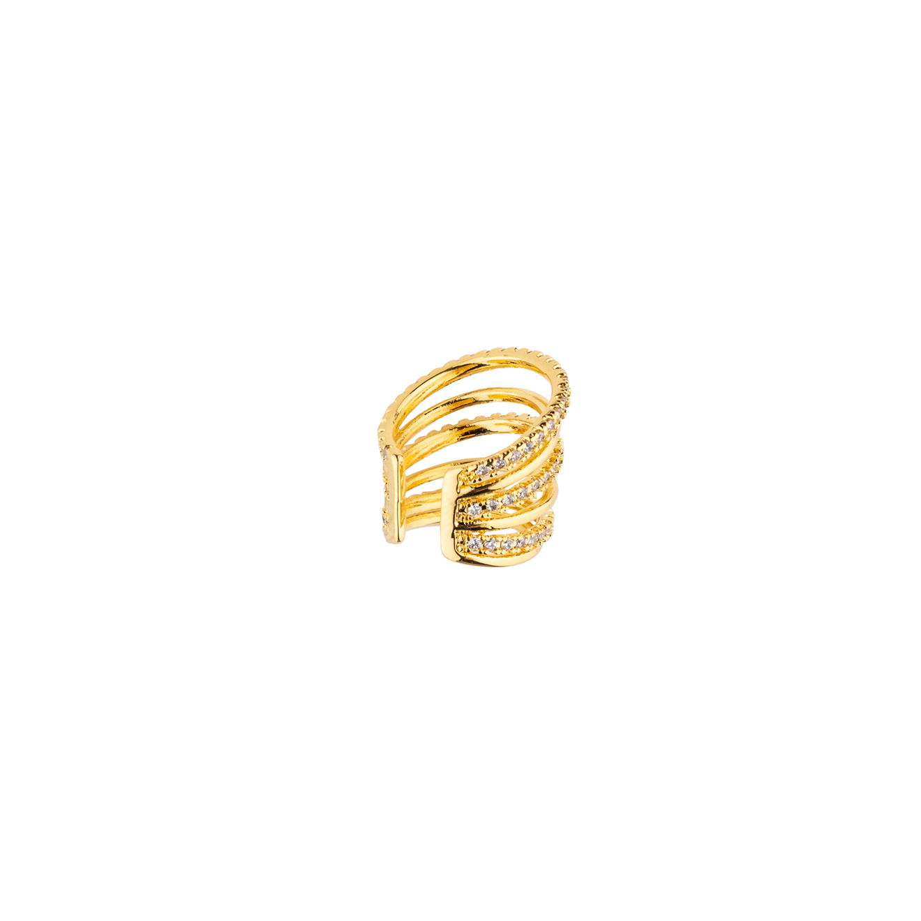 multi-layered cuff with crystals