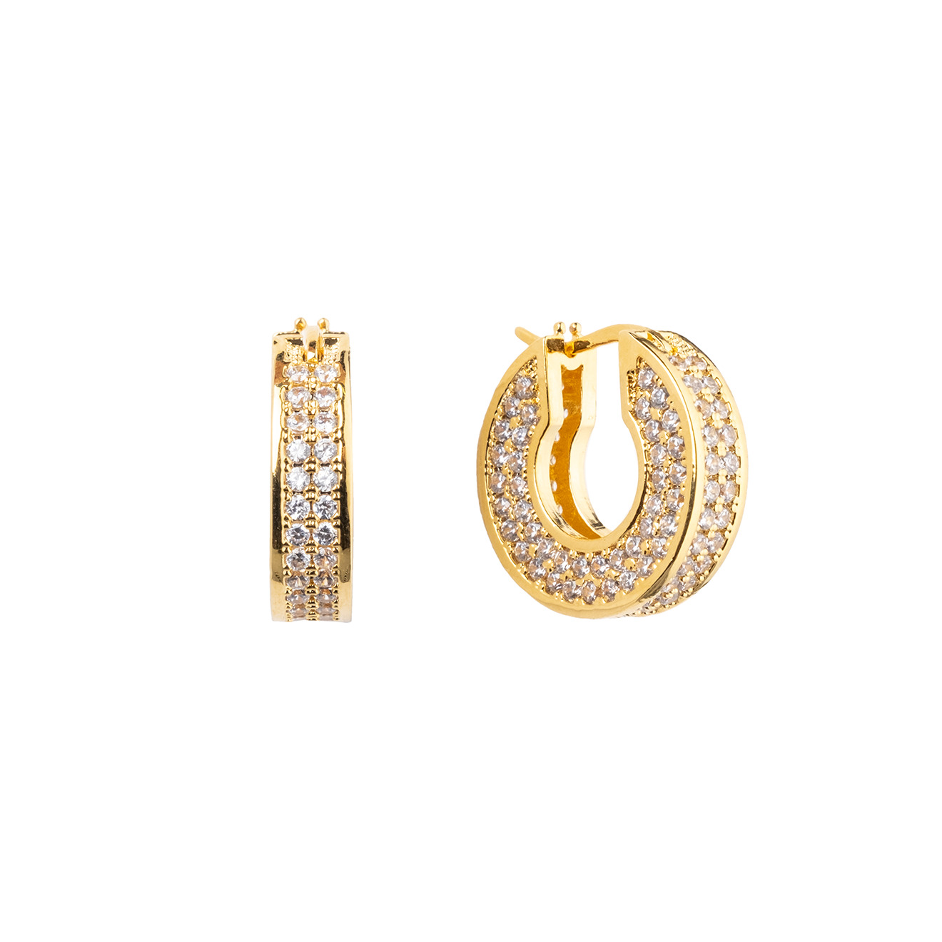 ring earrings with crystals