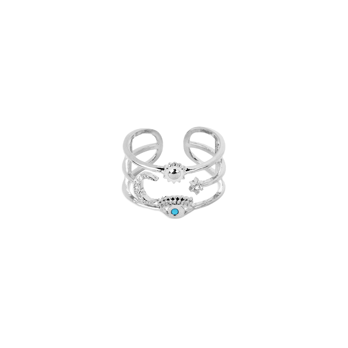 ring with moon, star and eye