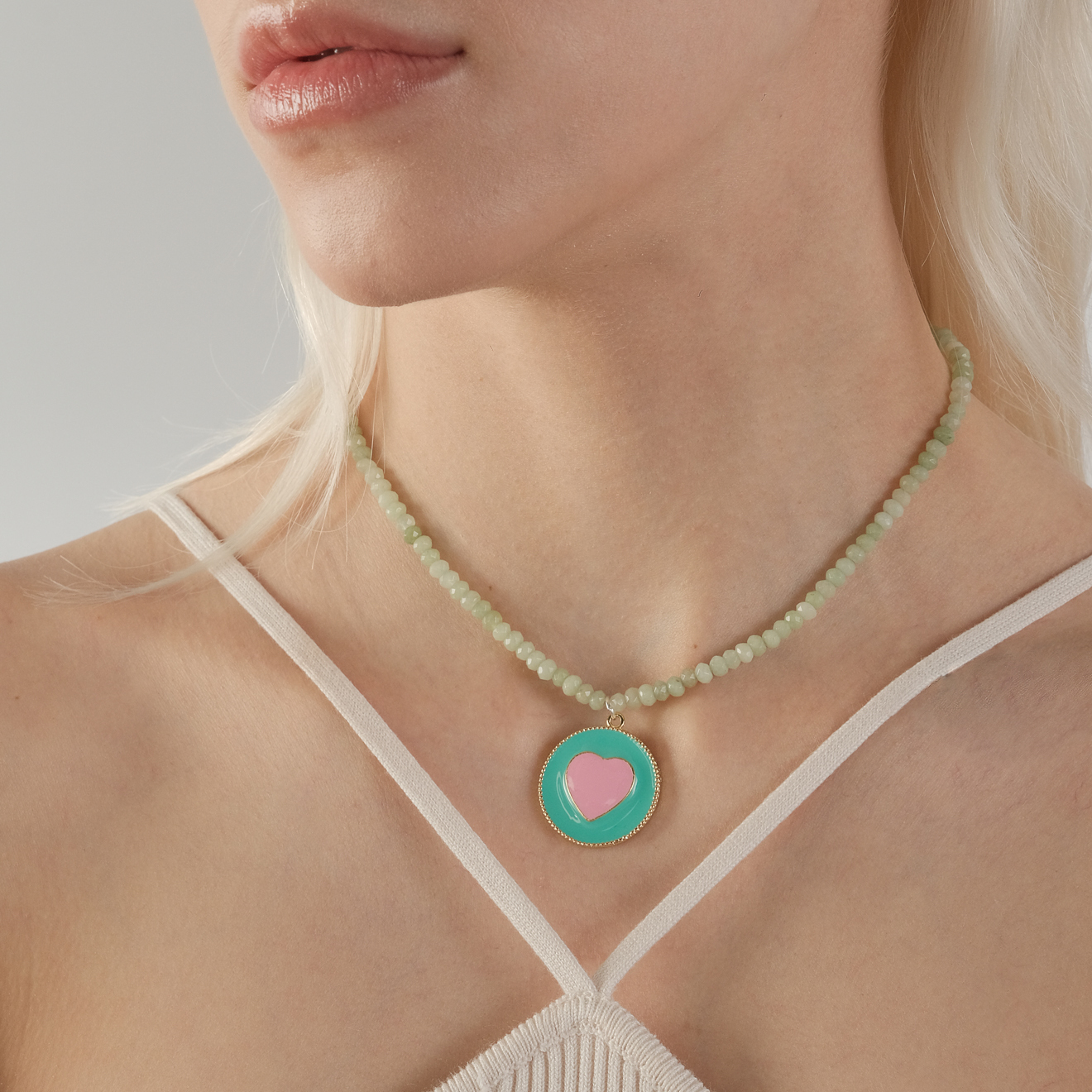Tourmaline necklace with heart pendant