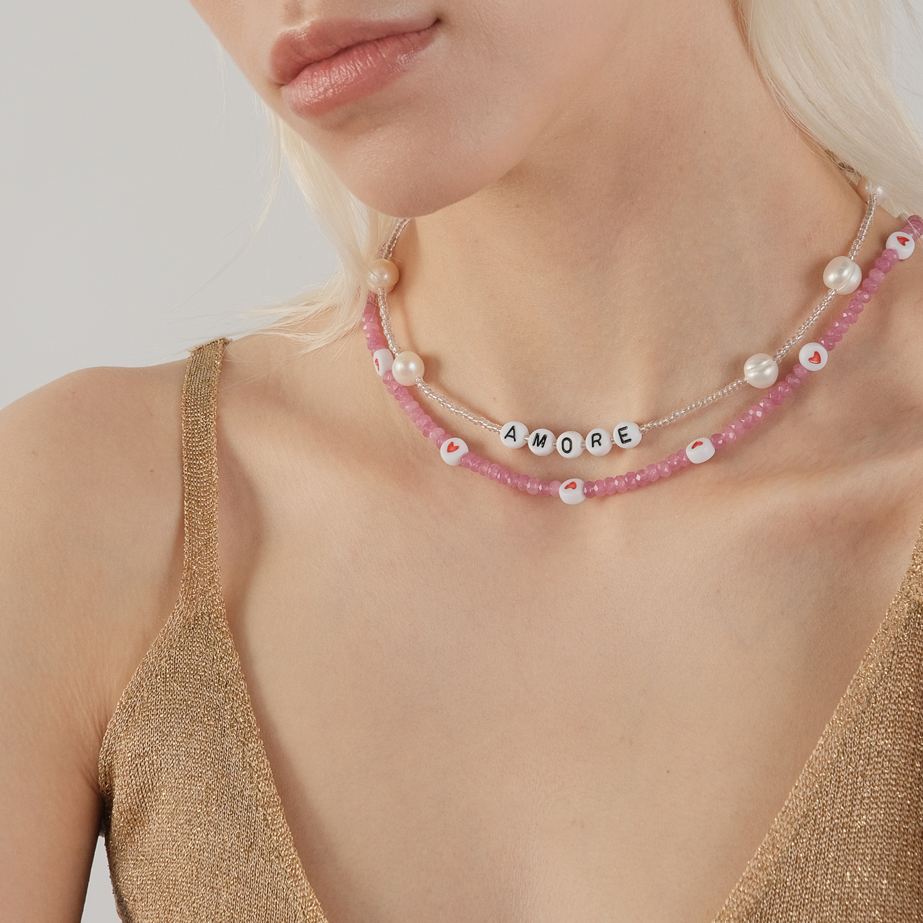 Amore necklace with pearls