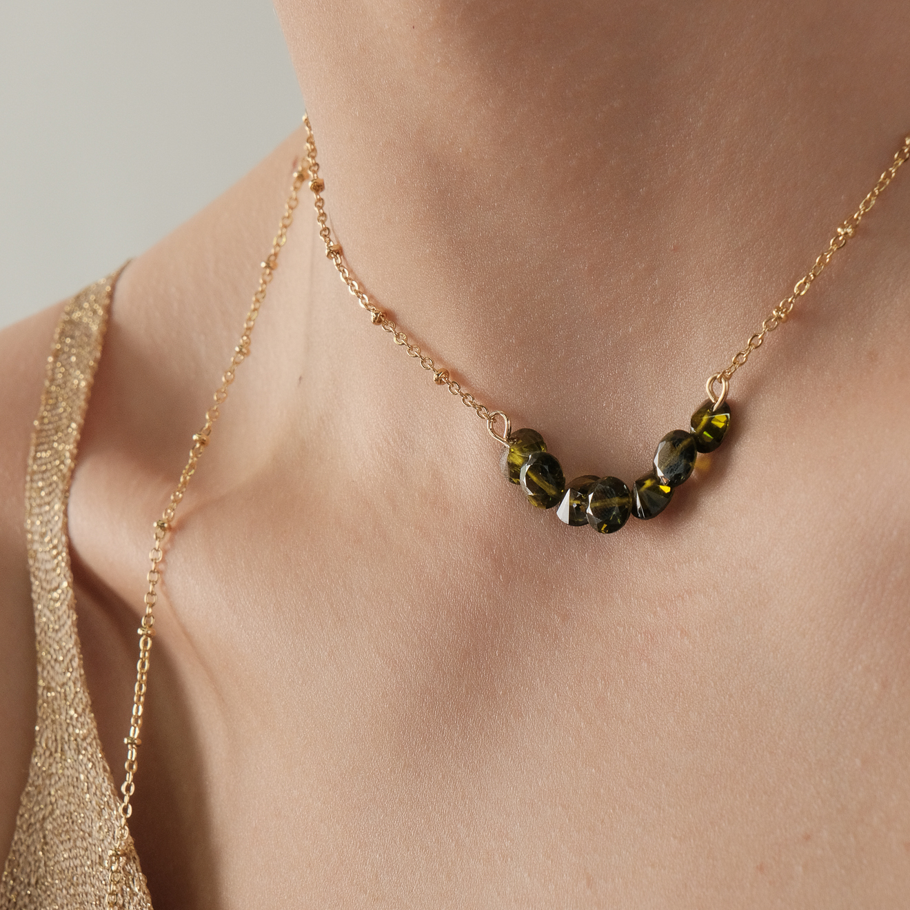 GRASS necklace with cubic zirconia