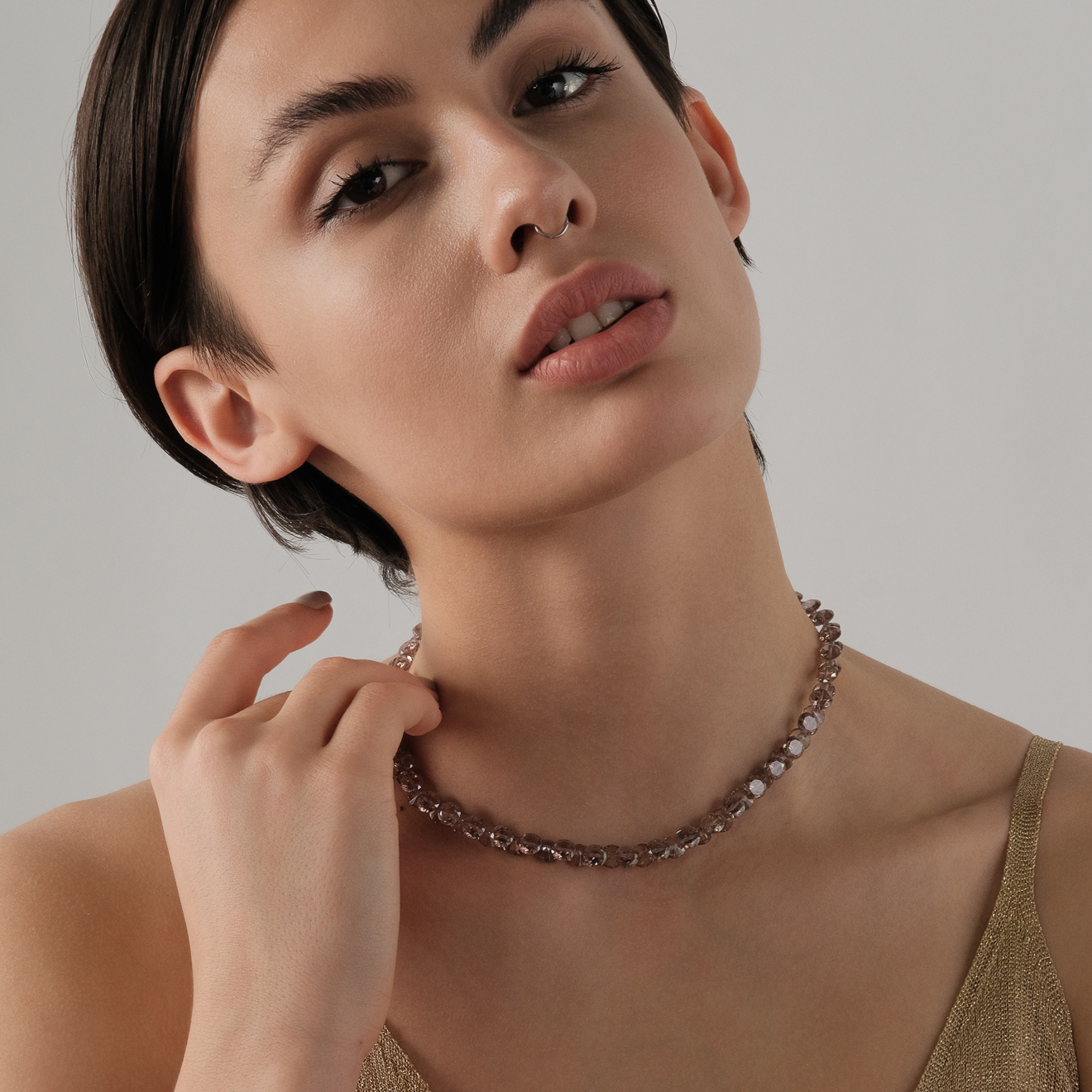 Колье STARDUST MAUVE с фианитами