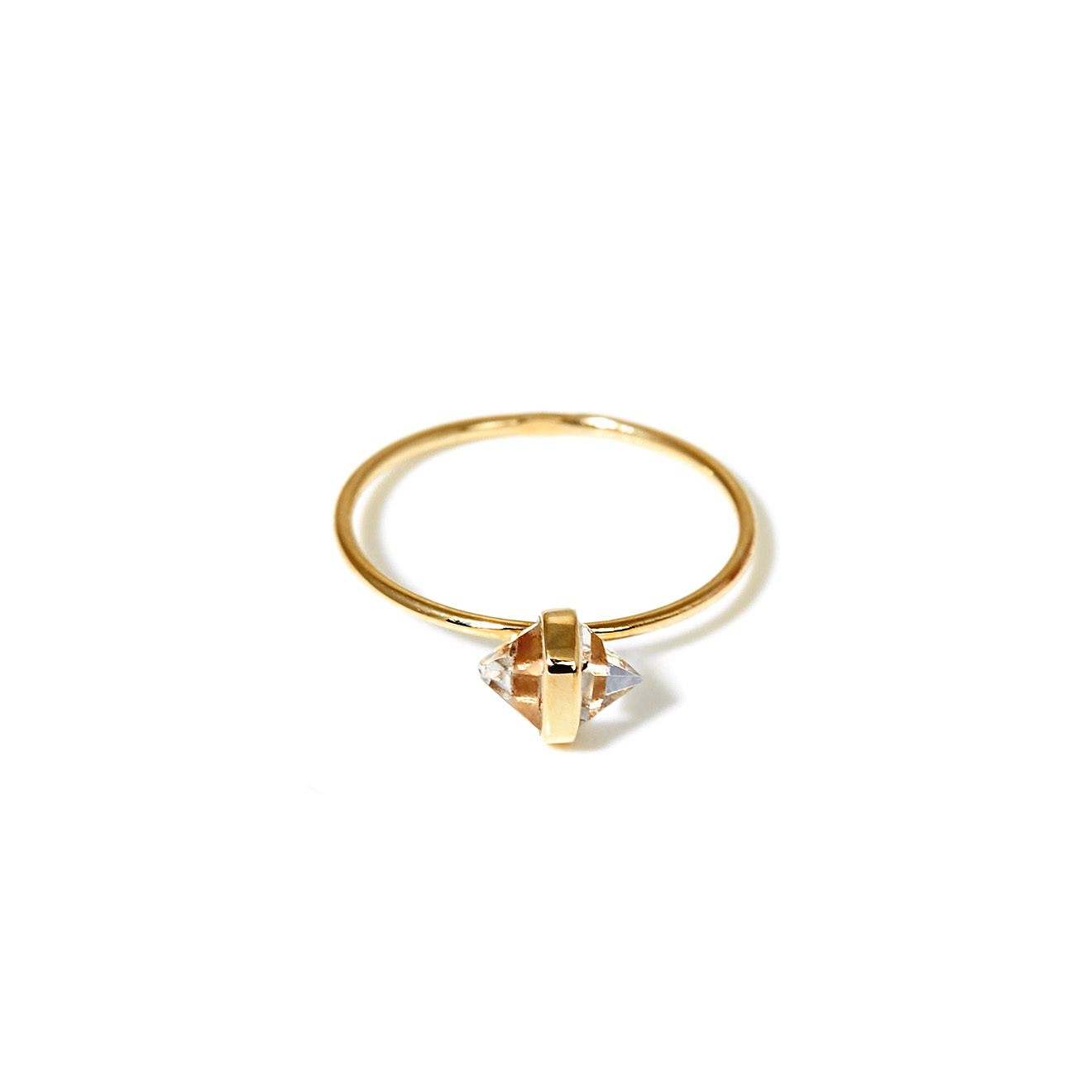 TONDEM Золотое кольцо Mini с херкимерскими алмазами tondem кольцо mini из белого золота с херкимерскими алмазами