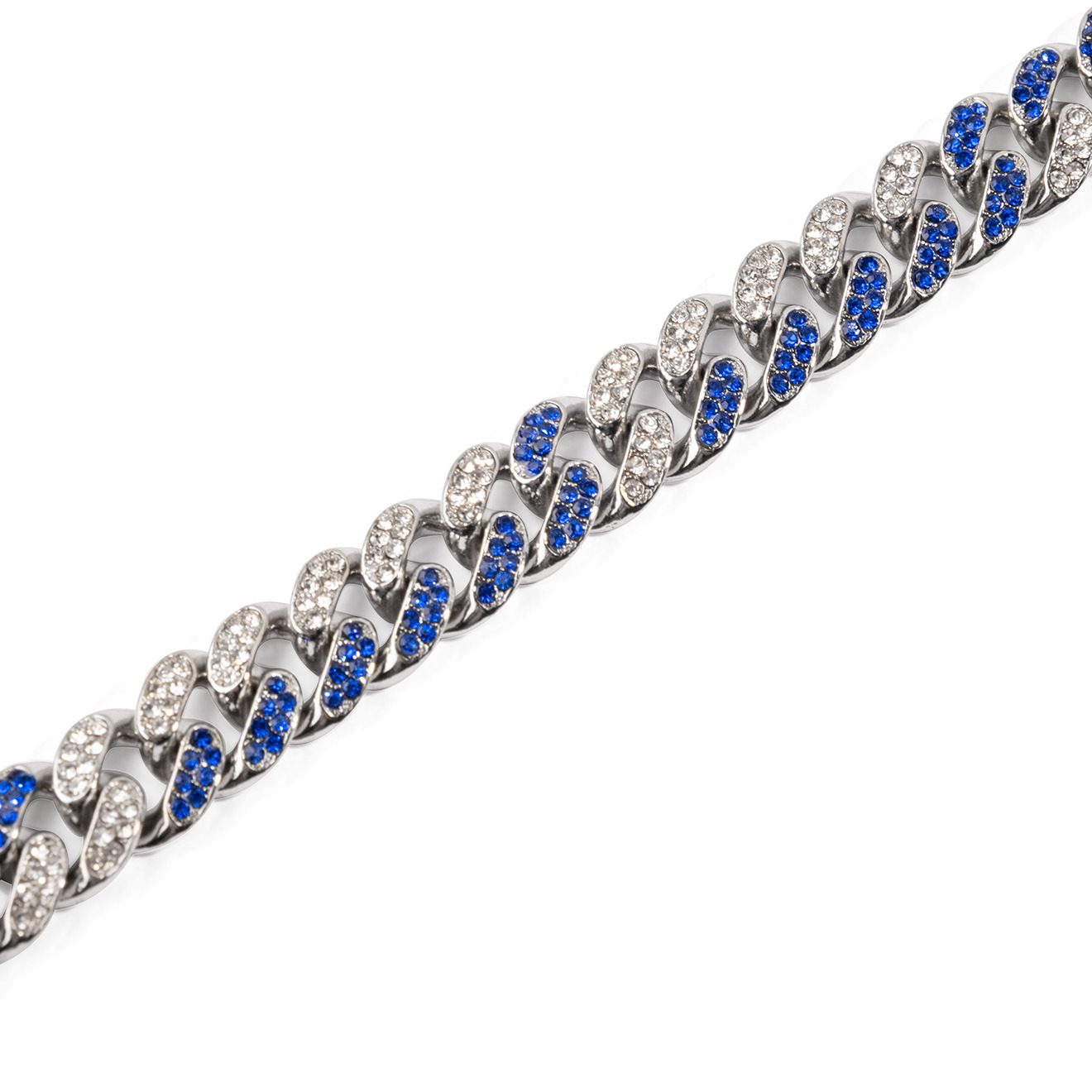 chain necklace with blue crystals