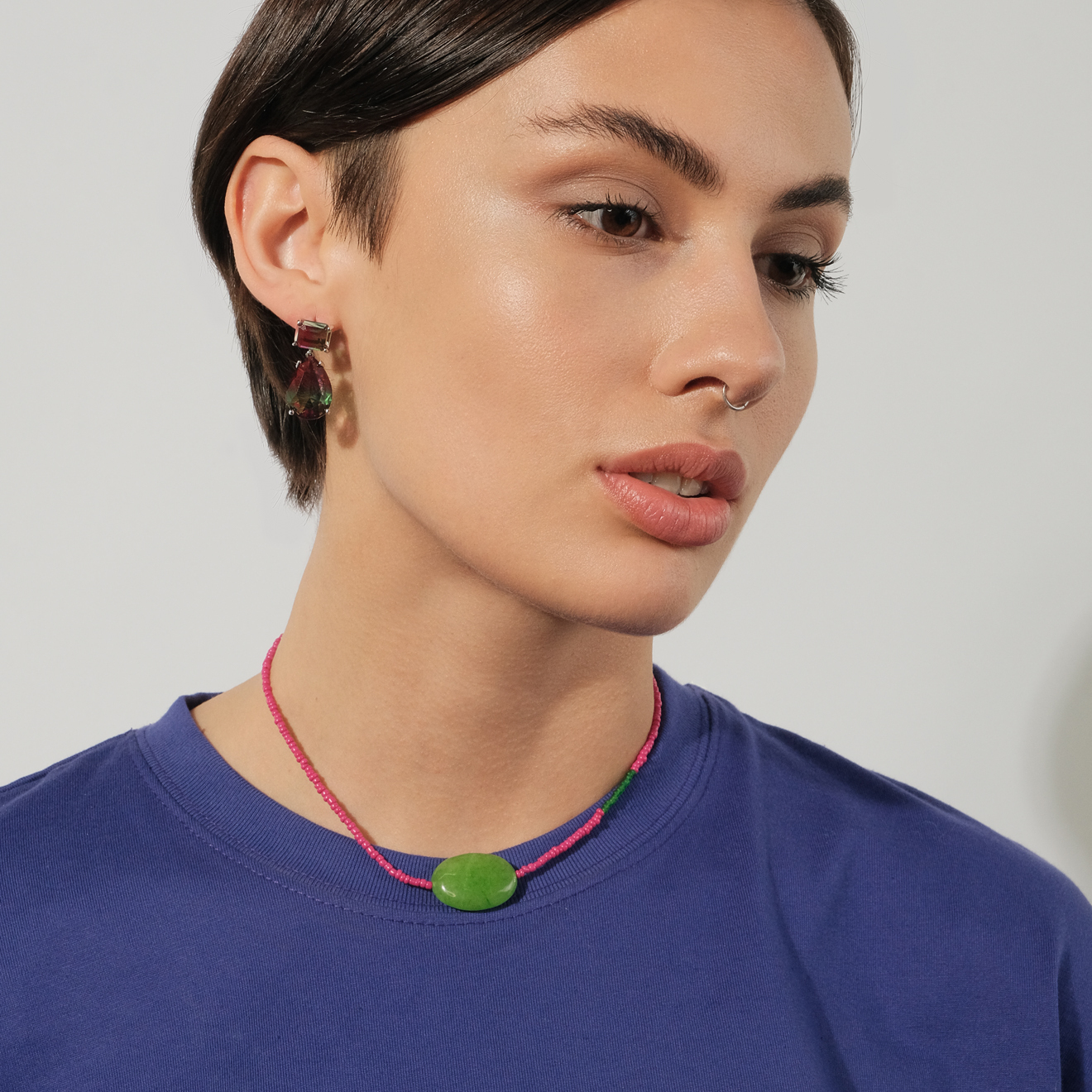 earrings with chameleon crystals