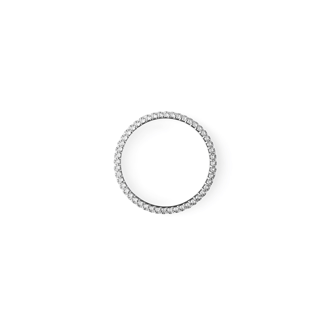 Silver ring with a scattering of white topaz
