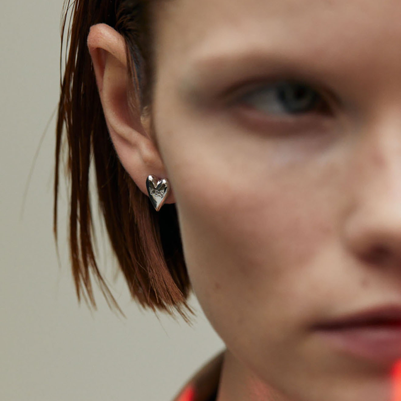 Пусеты-сердца из серебра YES-NO