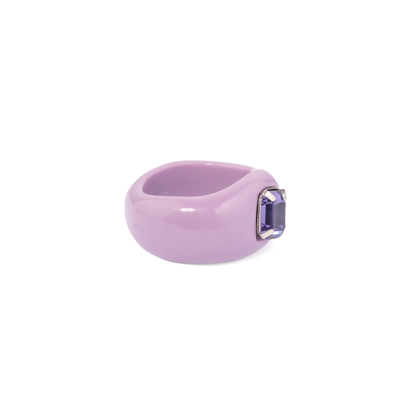 Lilac ring with lilac crystal