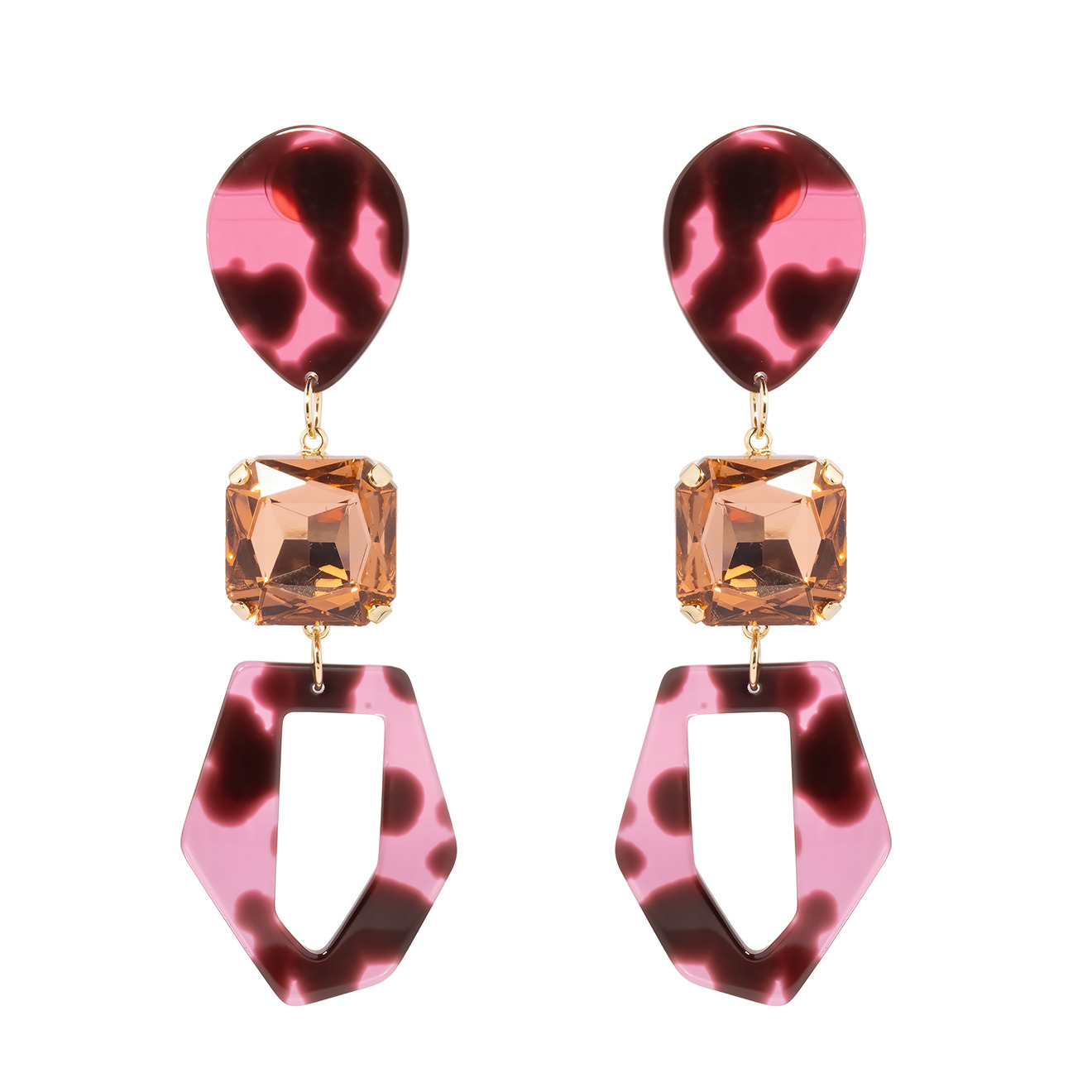 Pink leopard-print earrings