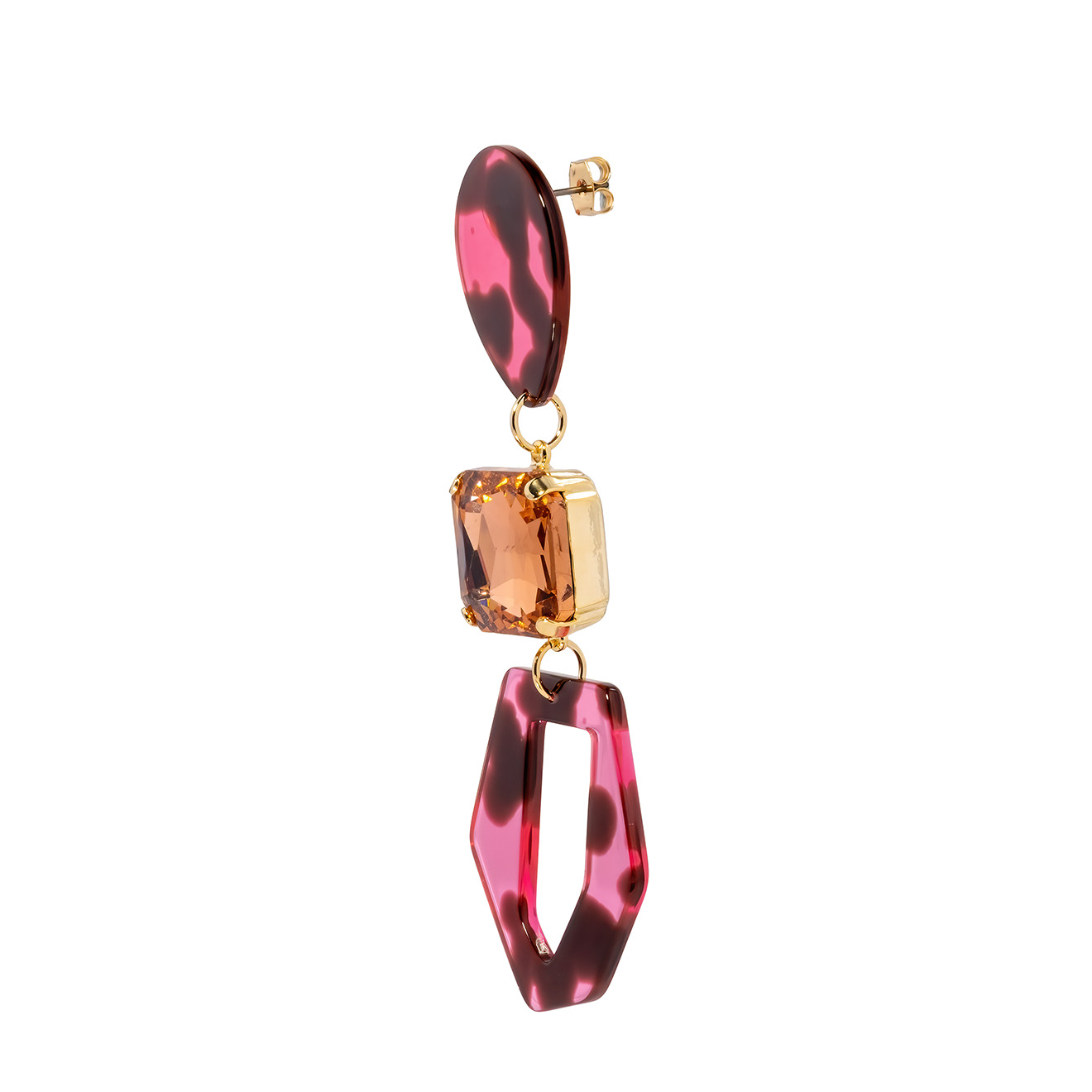 Pink leopard-print earrings