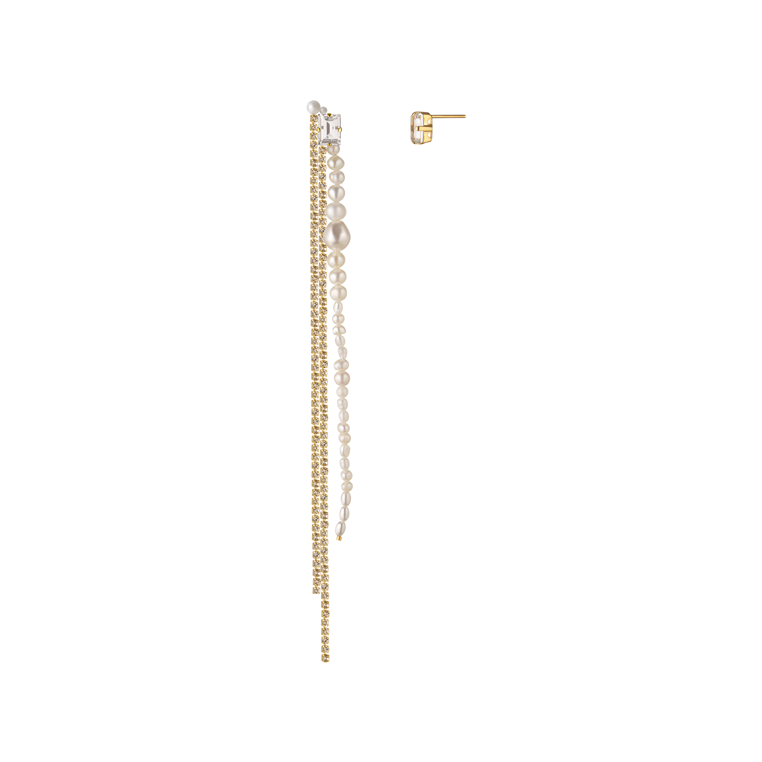 gold-plated asymmetric earrings