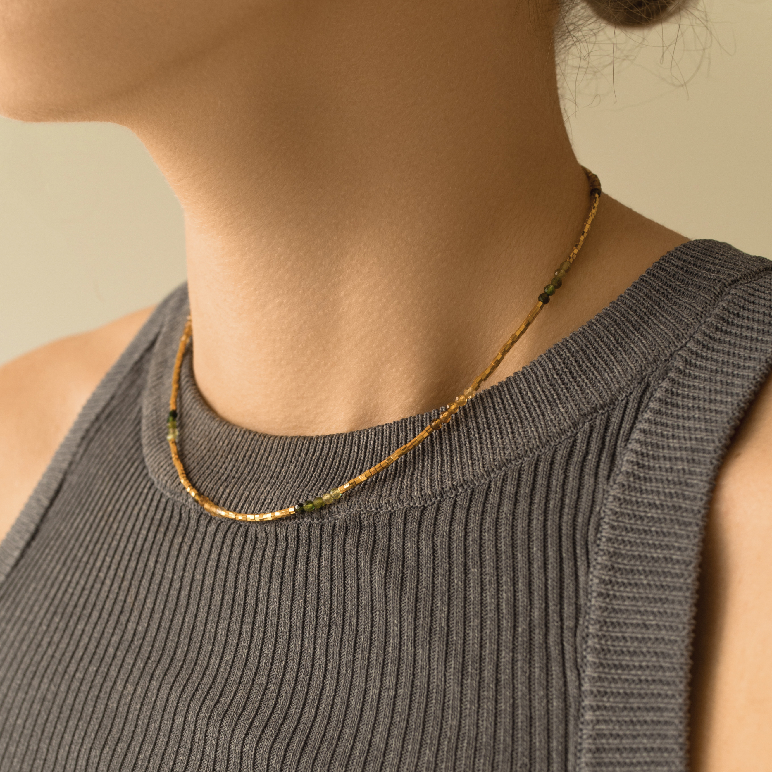 Gold-plated Necklace Turmalin Necklace
