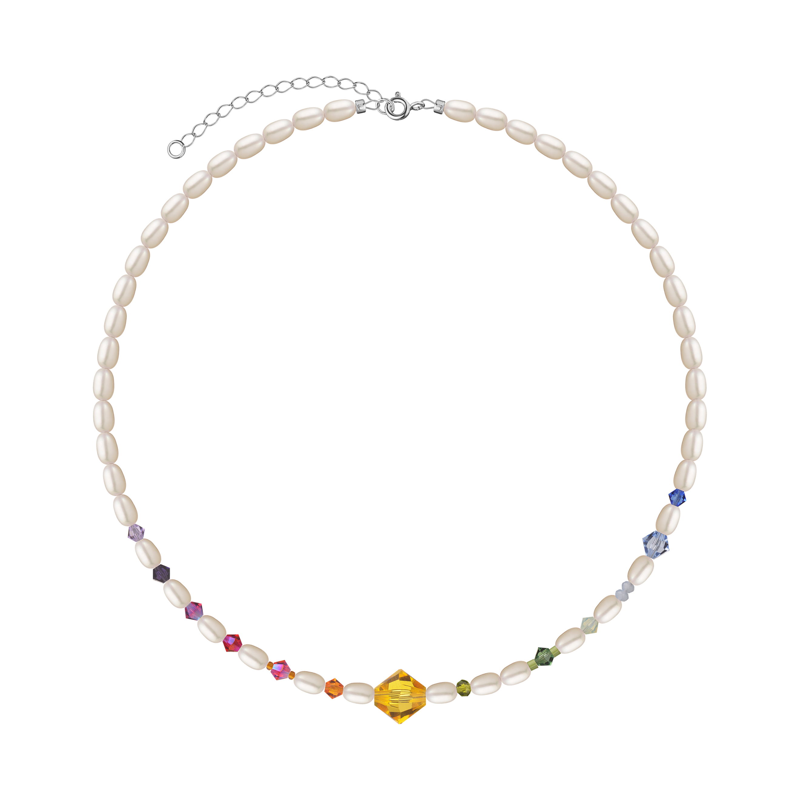 Rainbow necklace with pearls
