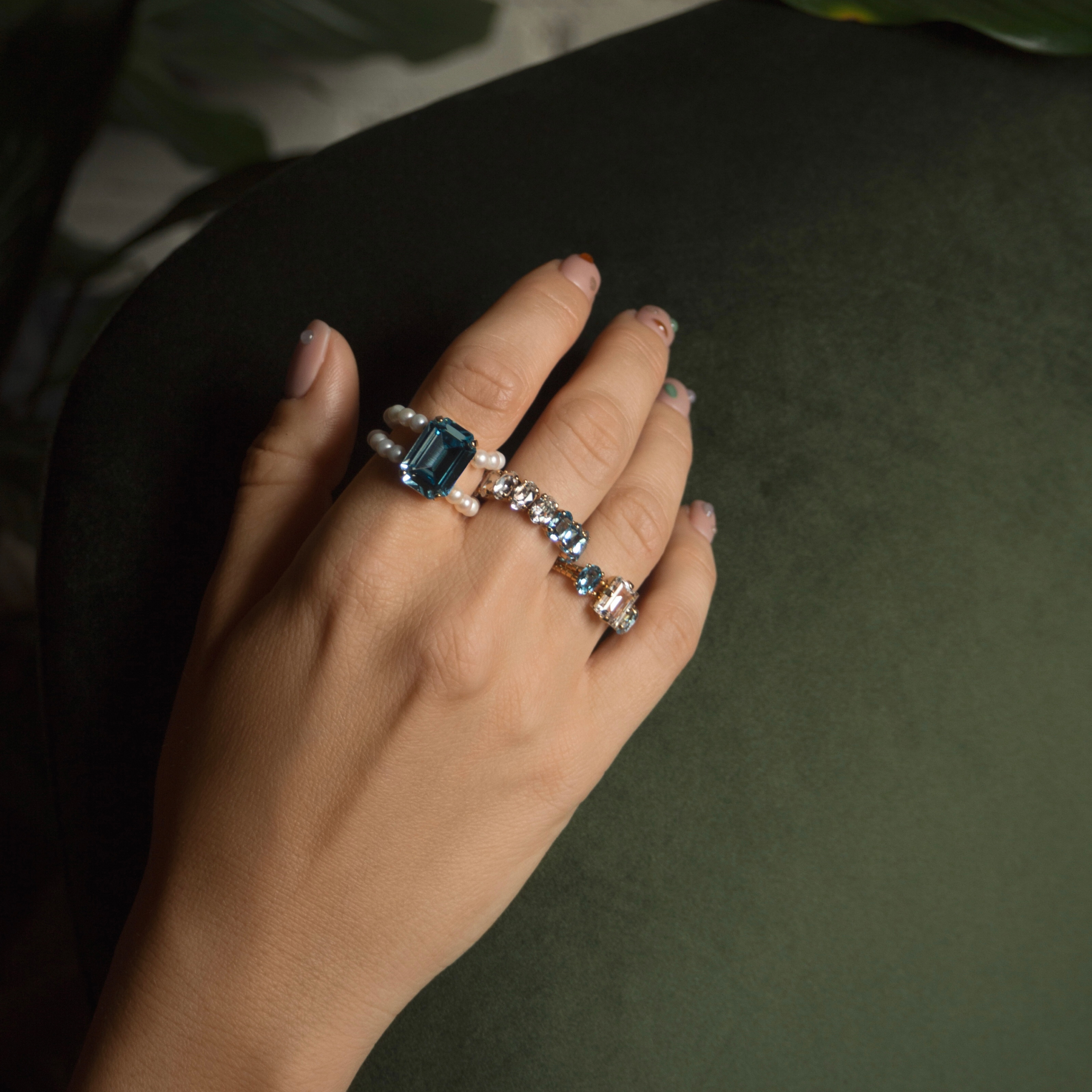Кольцо Ocean с кристаллами Swarovski