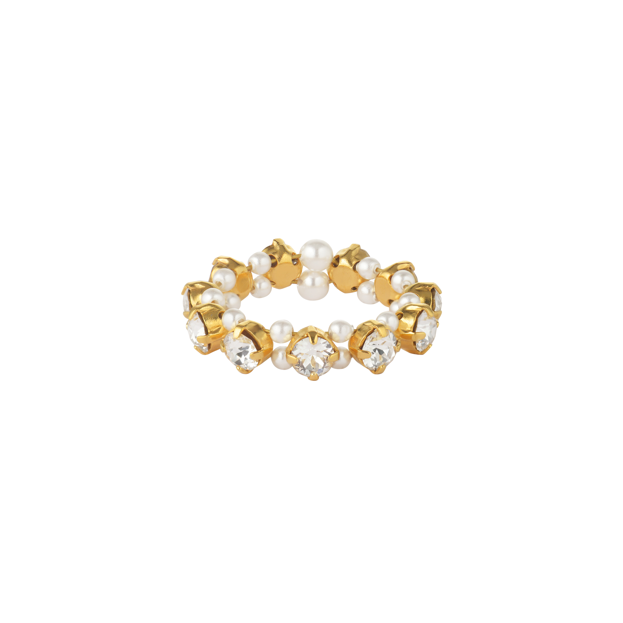 Позолоченное кольцо Golden Sand с кристаллами Swarovski