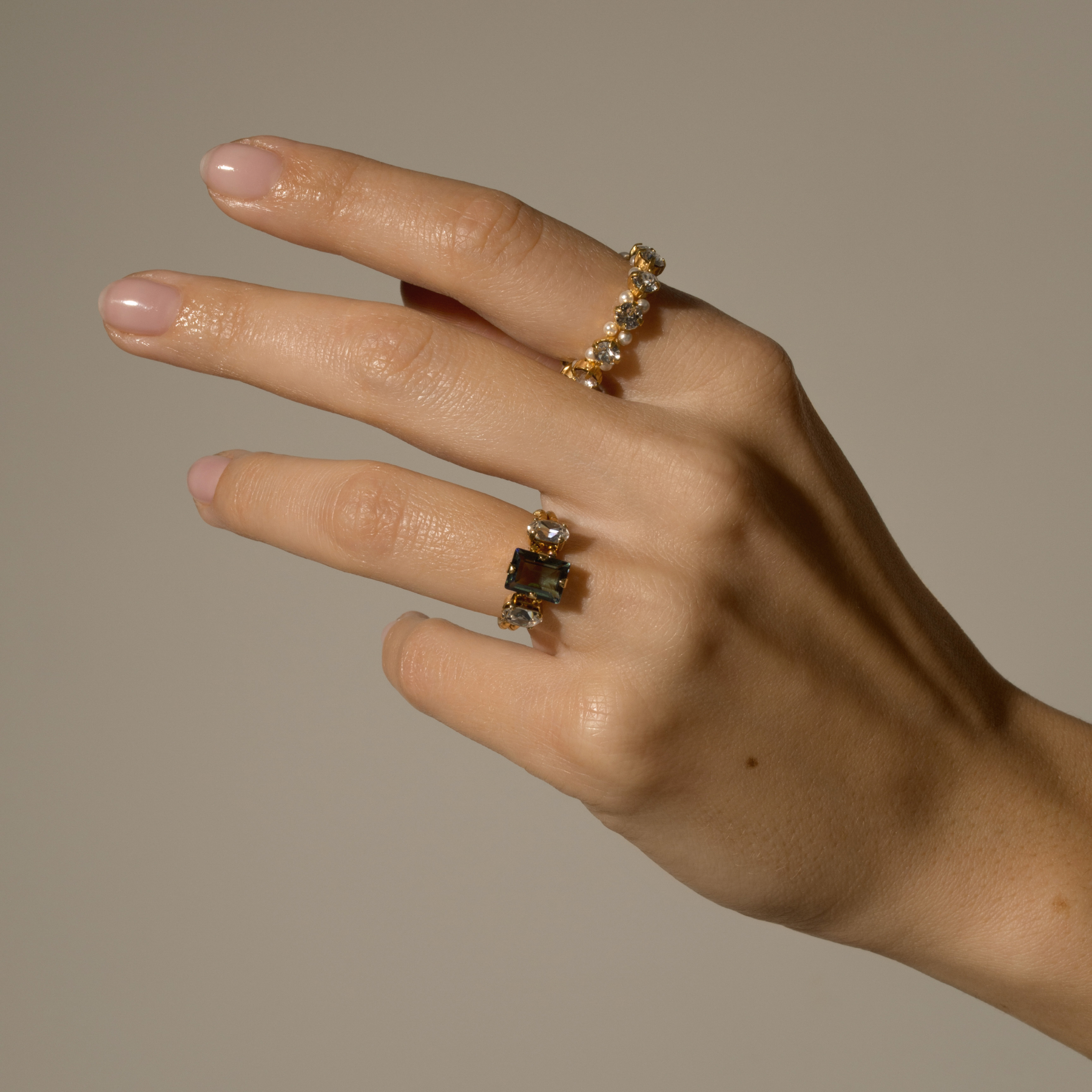 Позолоченное кольцо Golden Sand с кристаллами Swarovski
