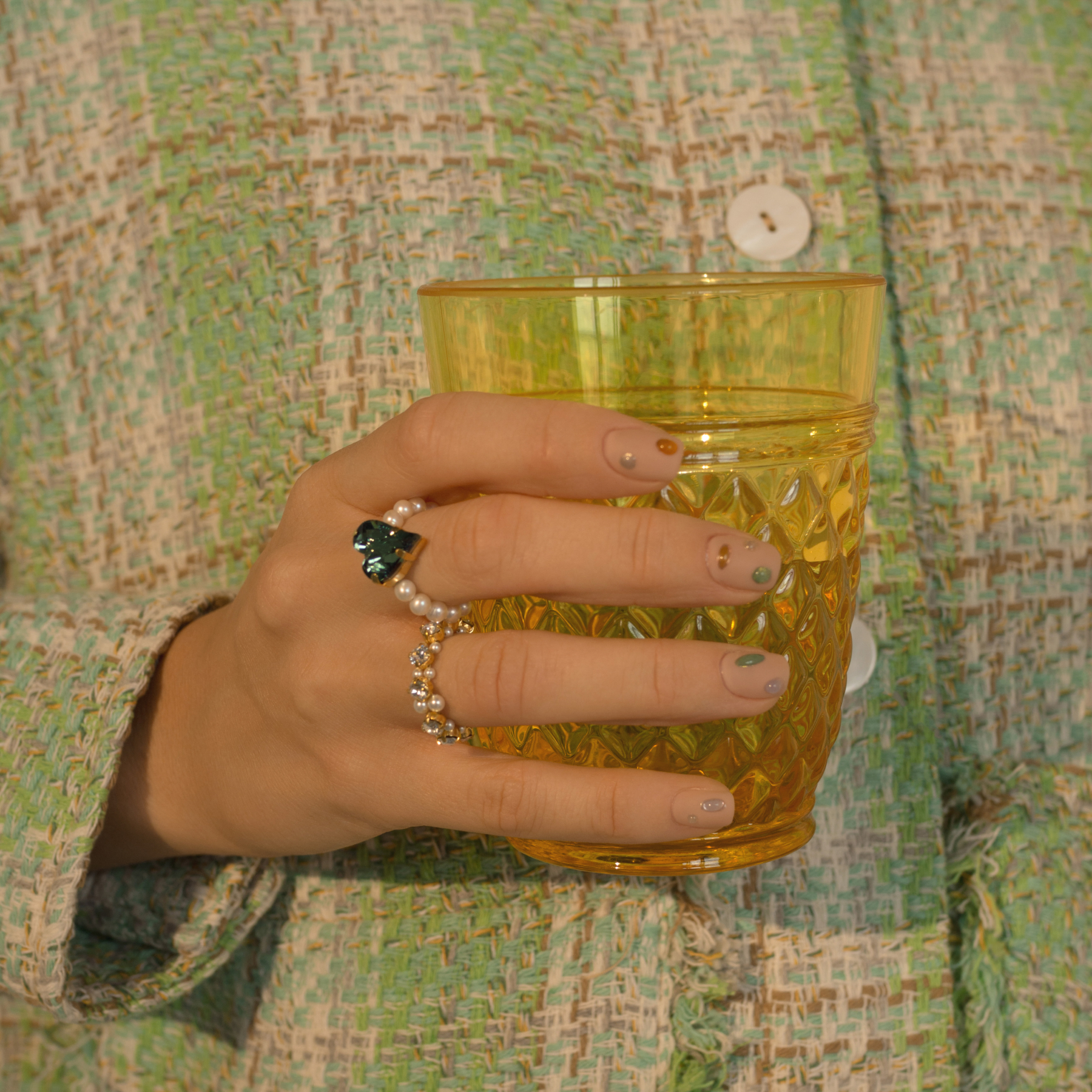 Позолоченное кольцо Golden Sand с кристаллами Swarovski