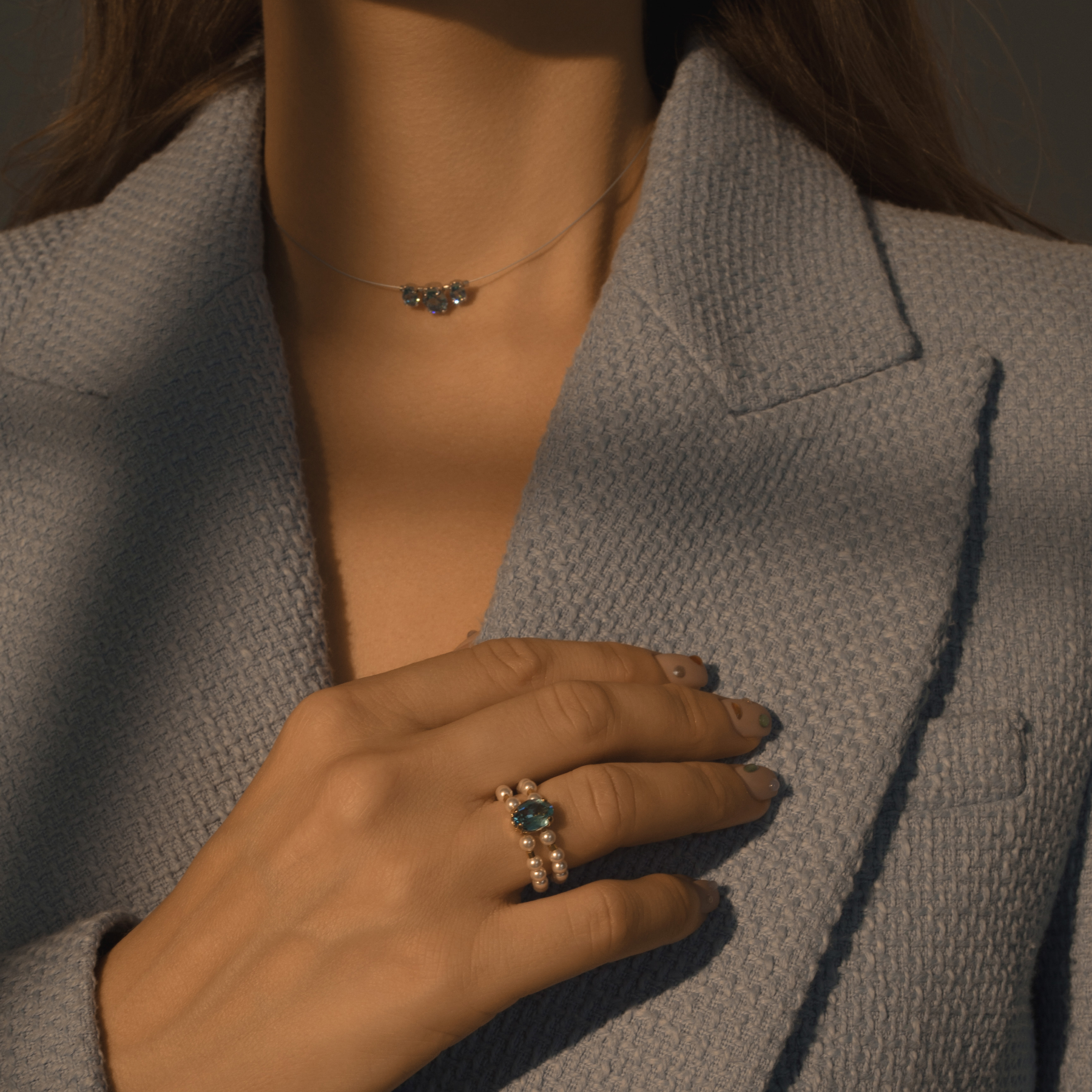 Кольцо SKY ring с жемчугом