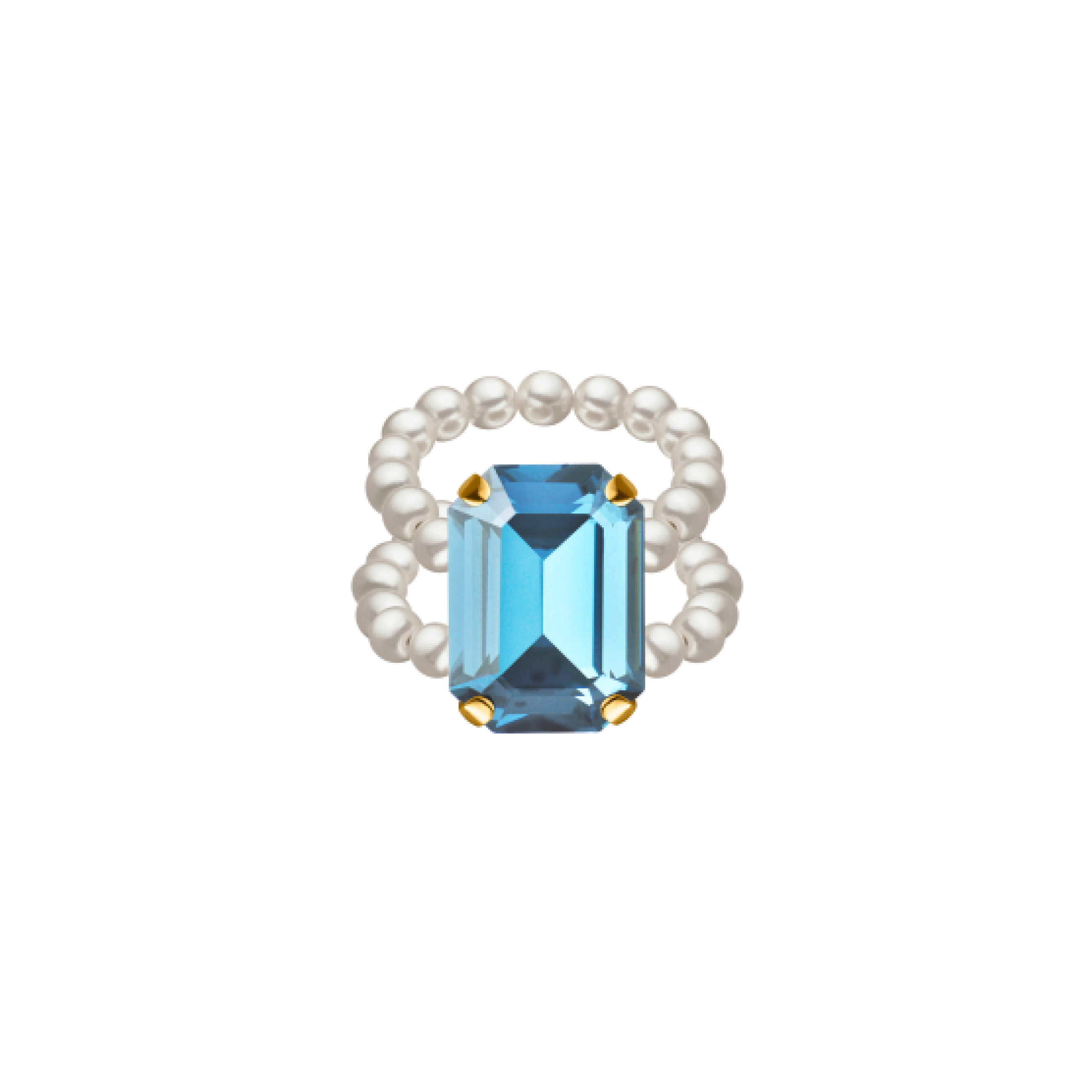 Кольцо с жемчугом Aquamarine ring