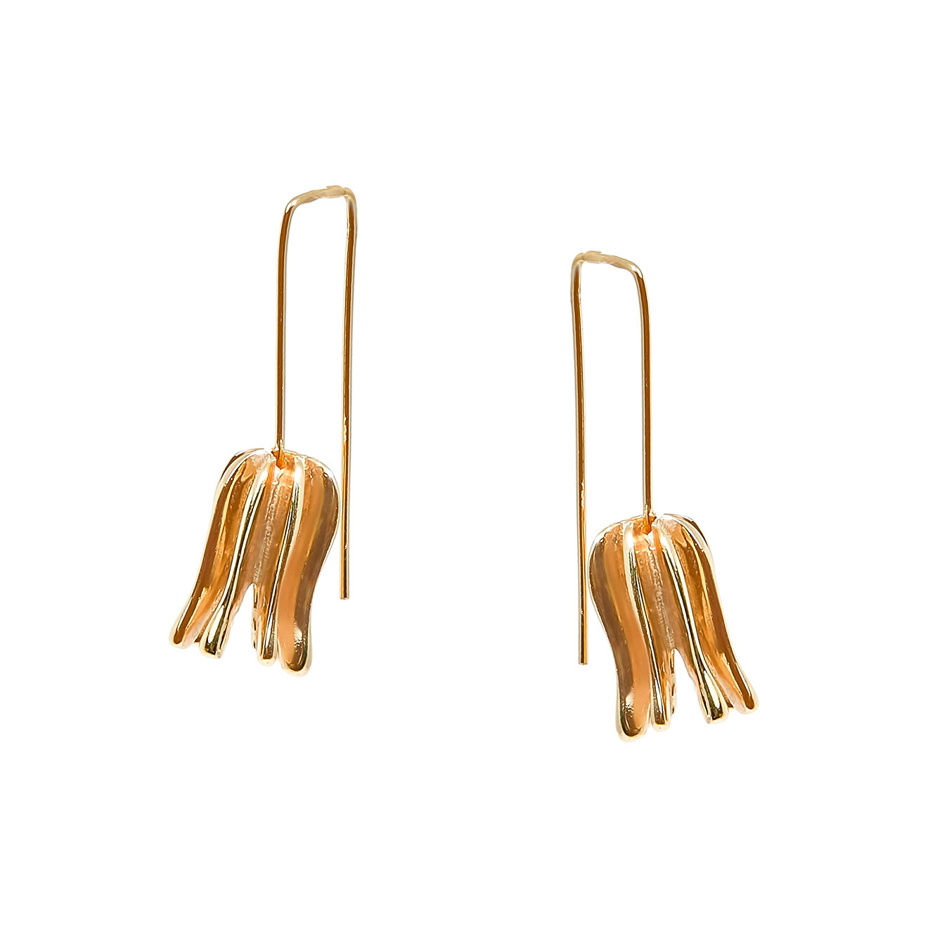 Gold-plated bell earrings