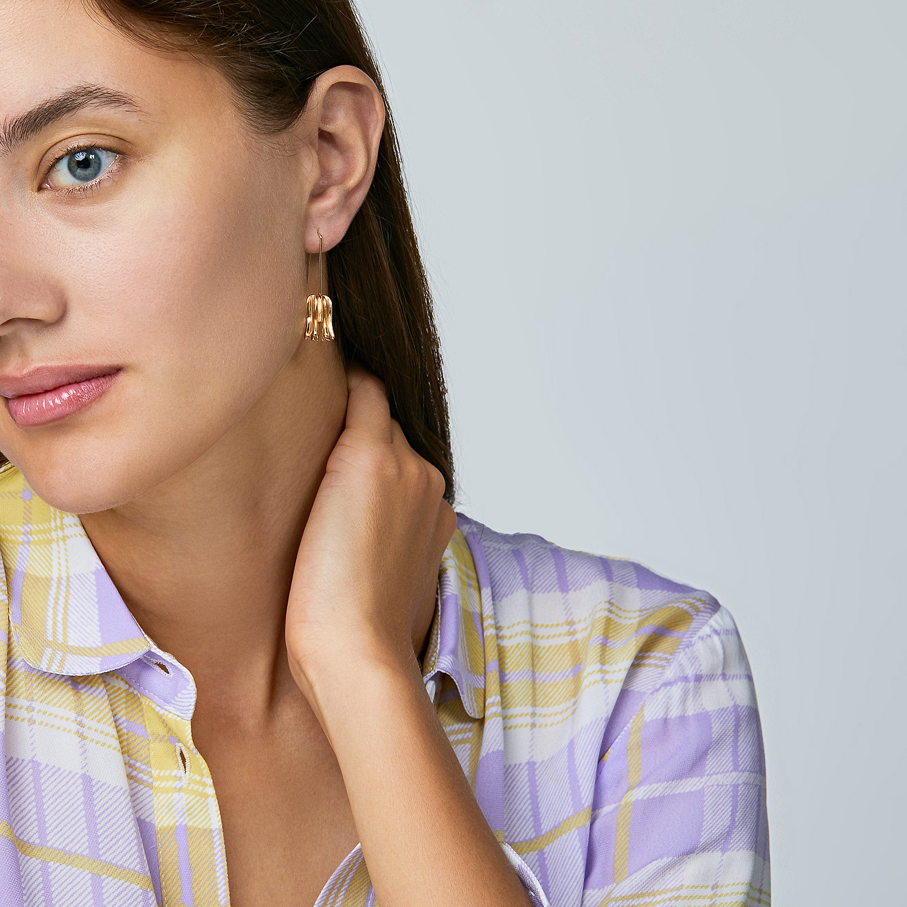 Gold-plated bell earrings