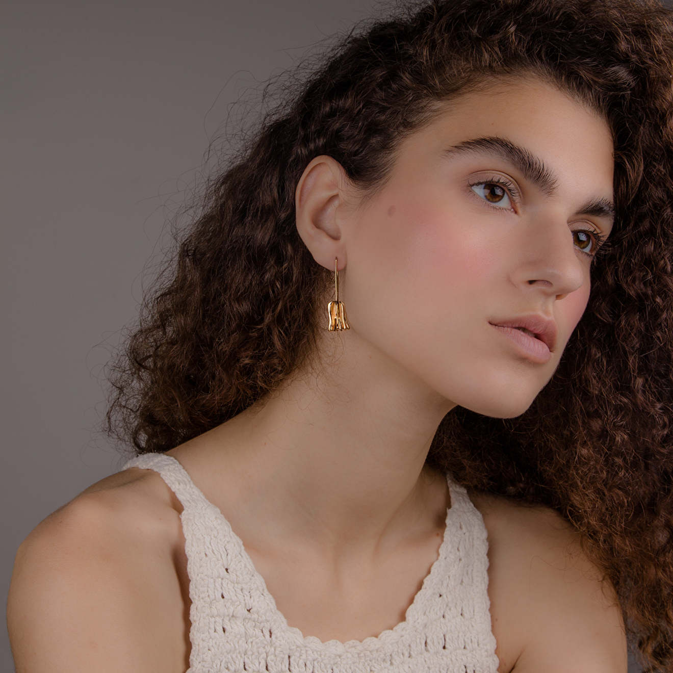 Gold-plated bell earrings