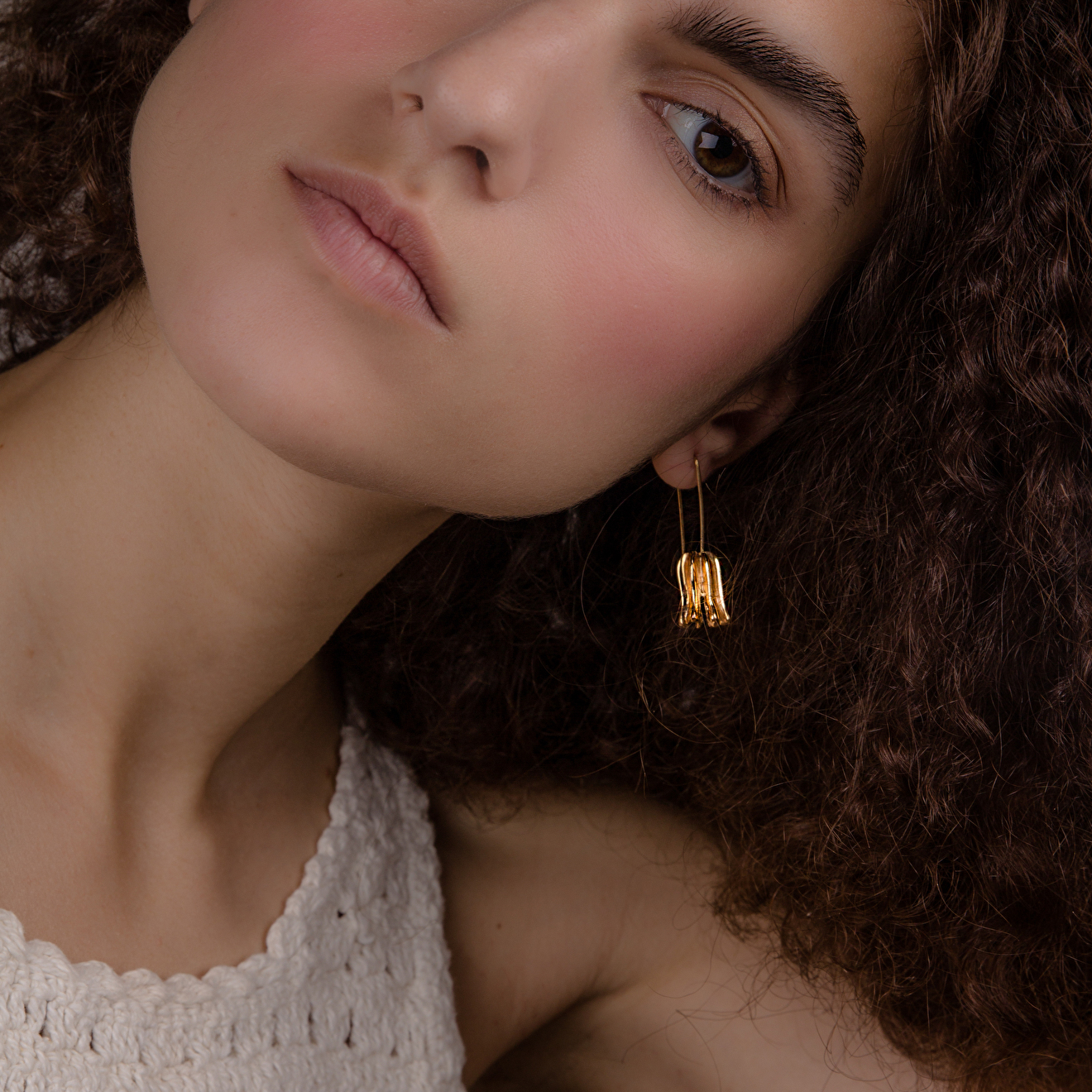 Gold-plated bell earrings