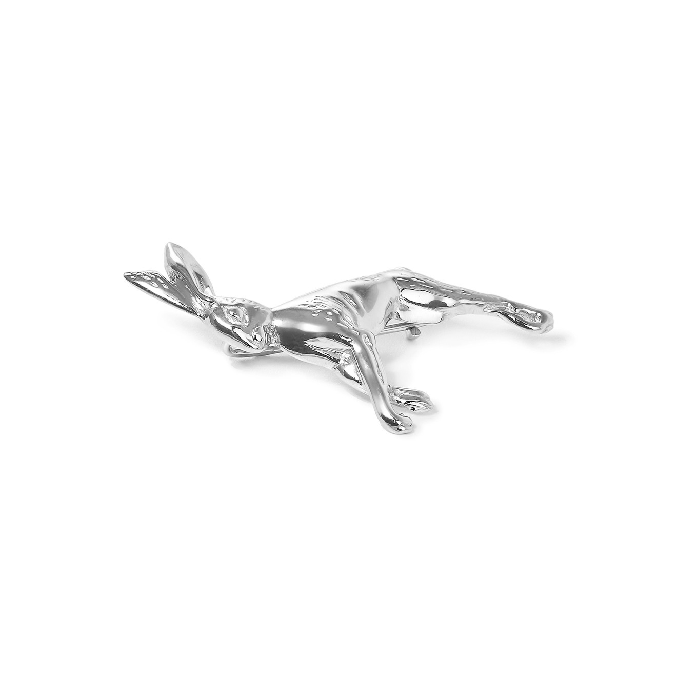 nickel silver hare brooch