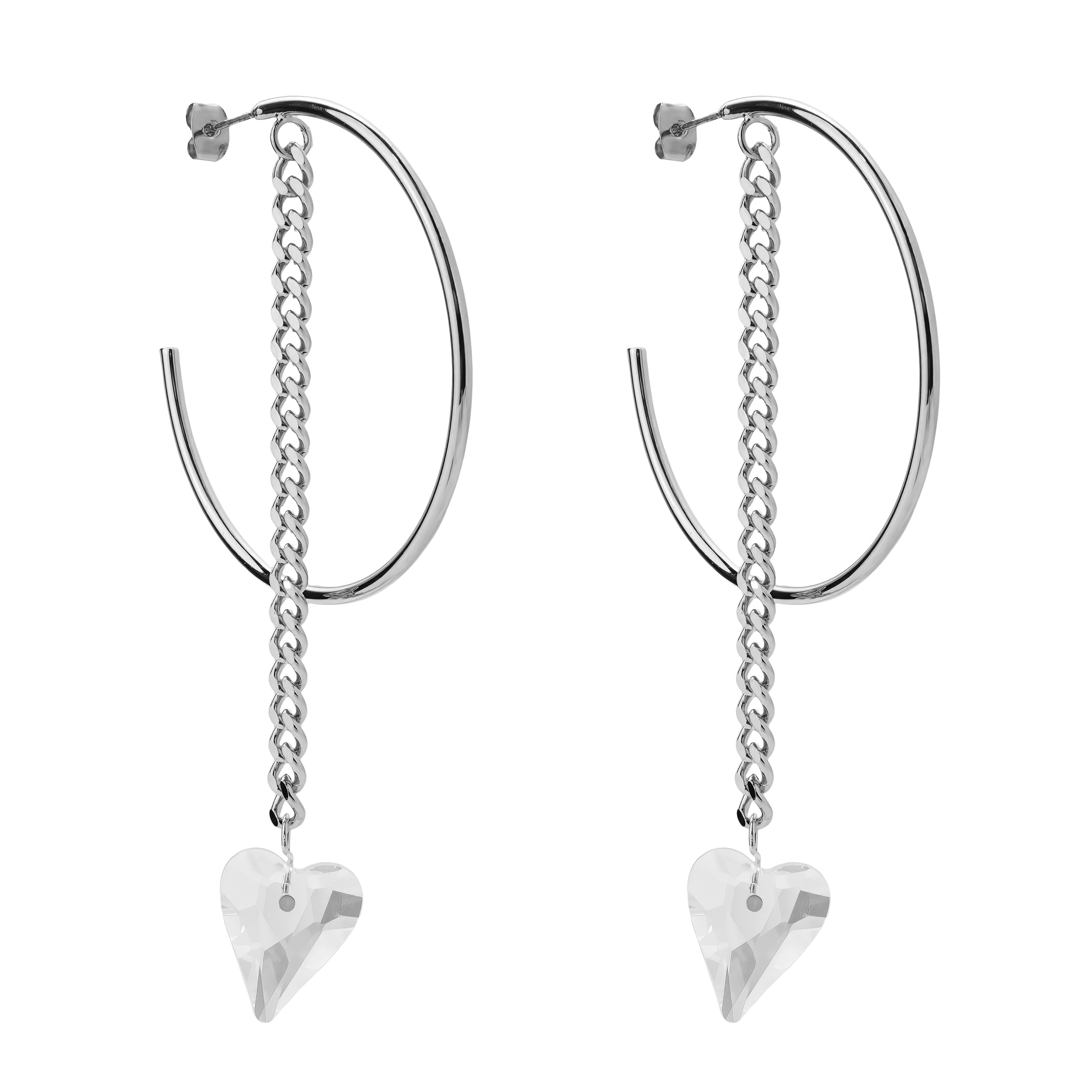 ring earrings with a chain