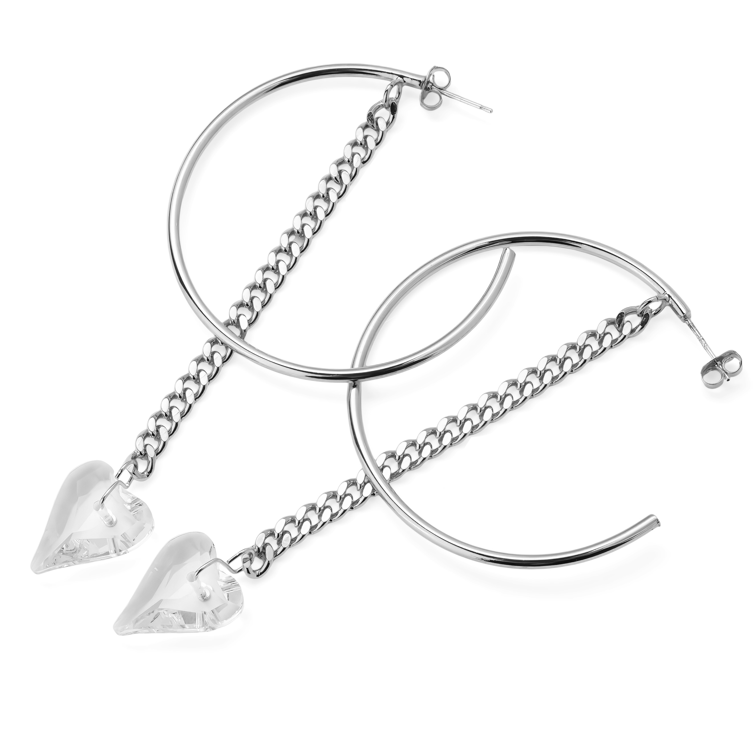 ring earrings with a chain