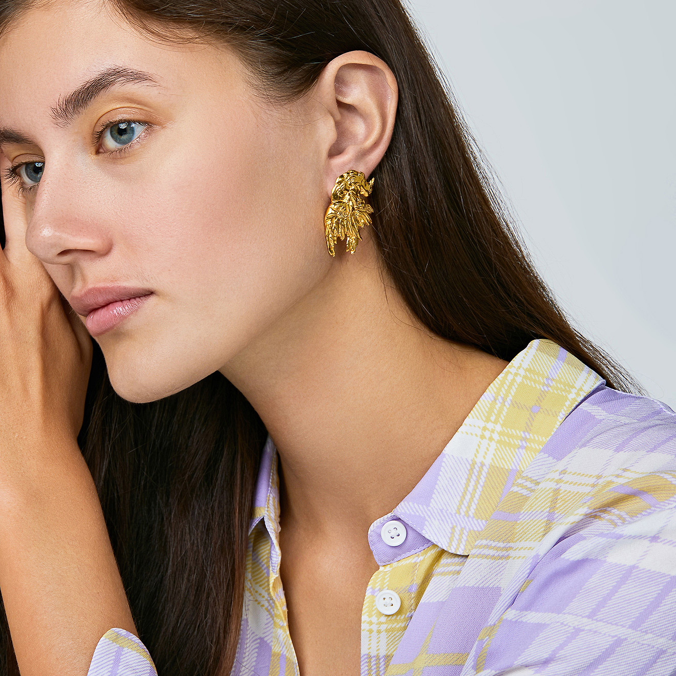 Gold-plated Bird Earrings