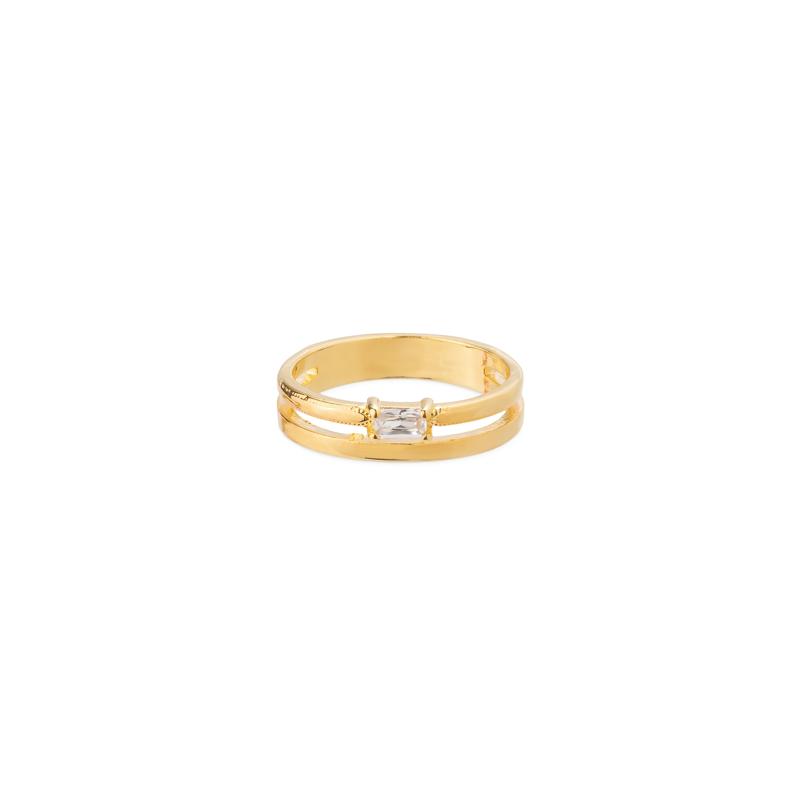 ring with a slot and a crystal