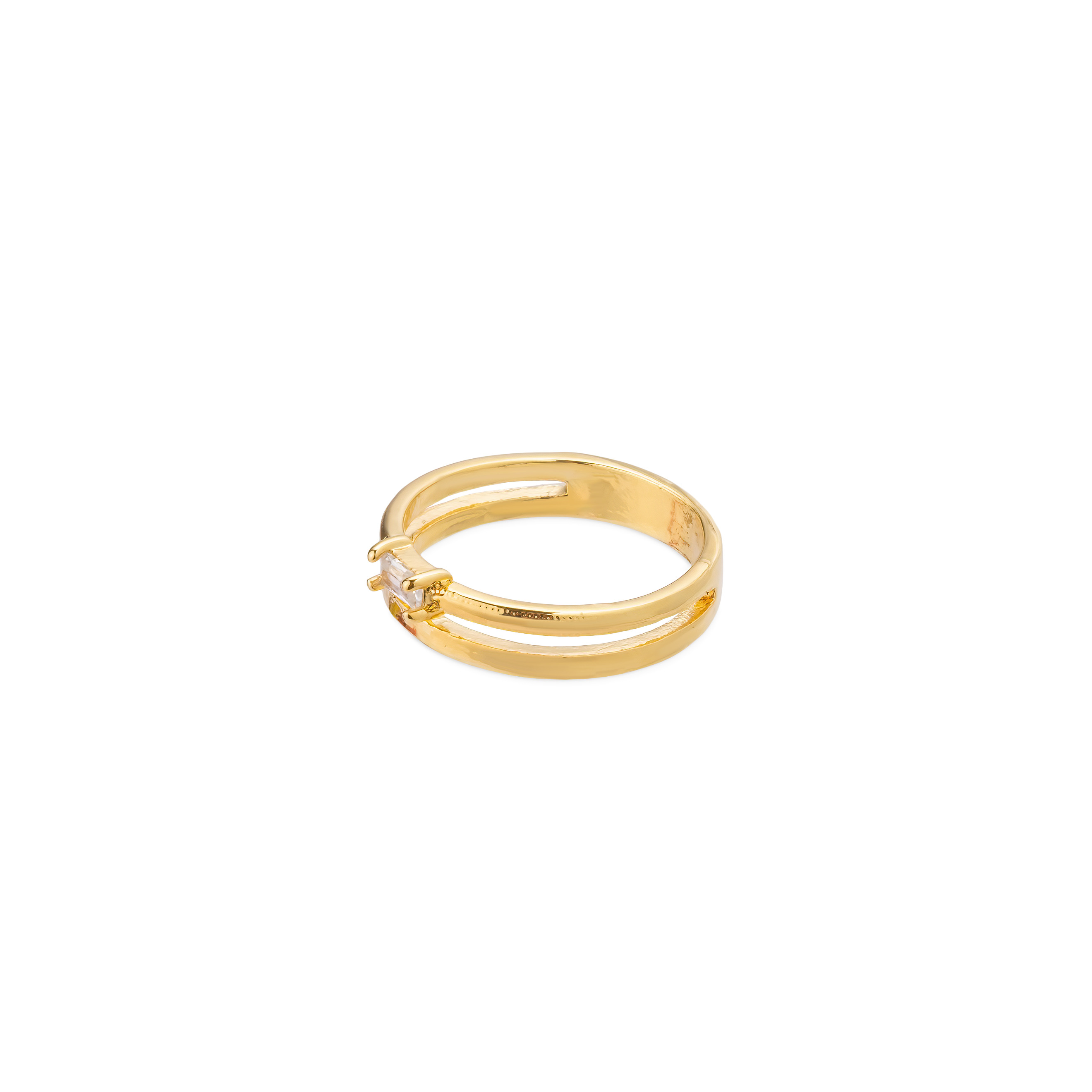 ring with a slot and a crystal