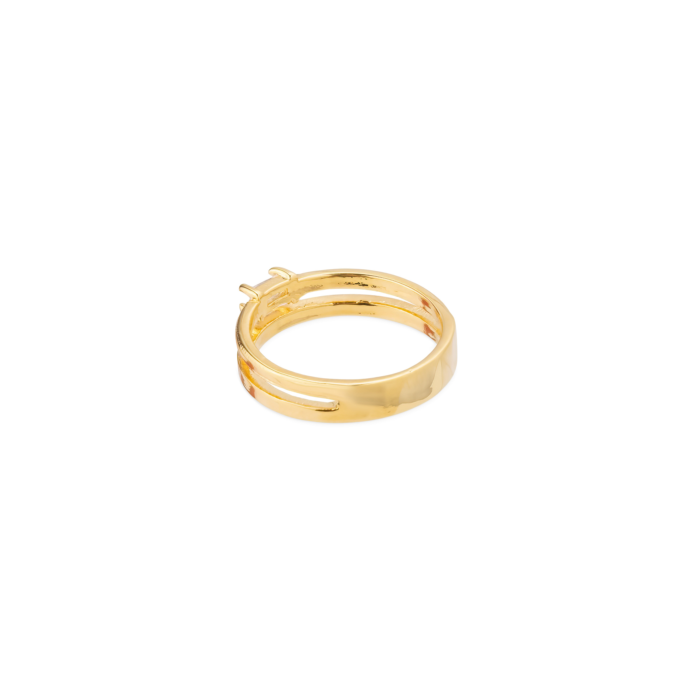 ring with a slot and a crystal