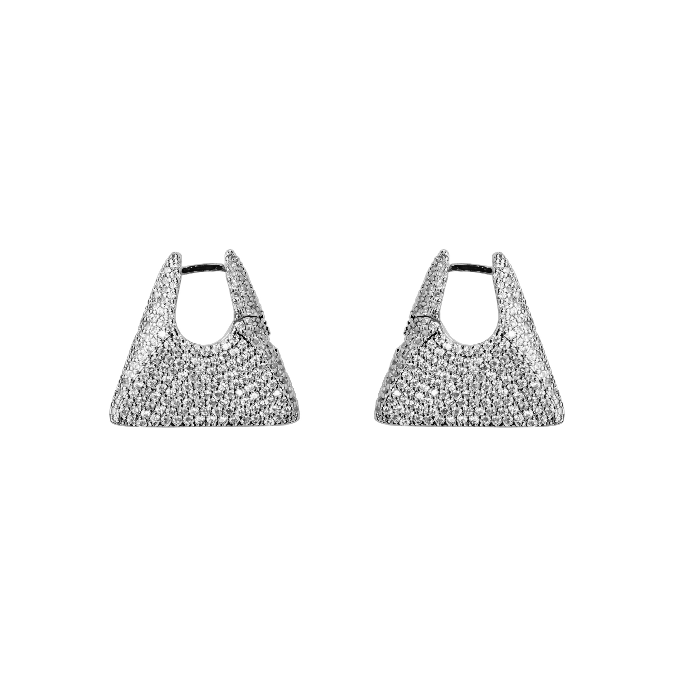 trapeze earrings with crystals