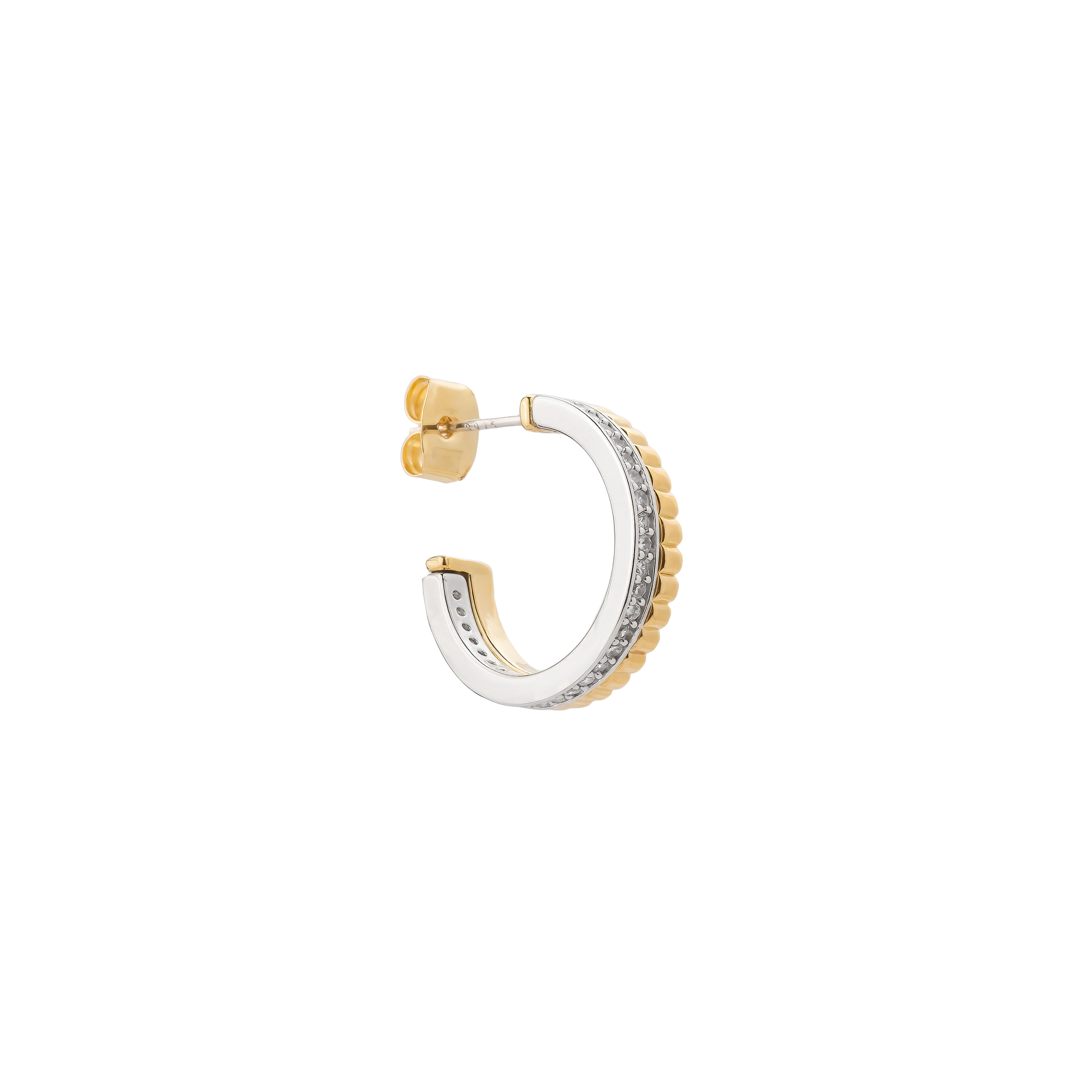 Bicolor ring Earrings with Crystals