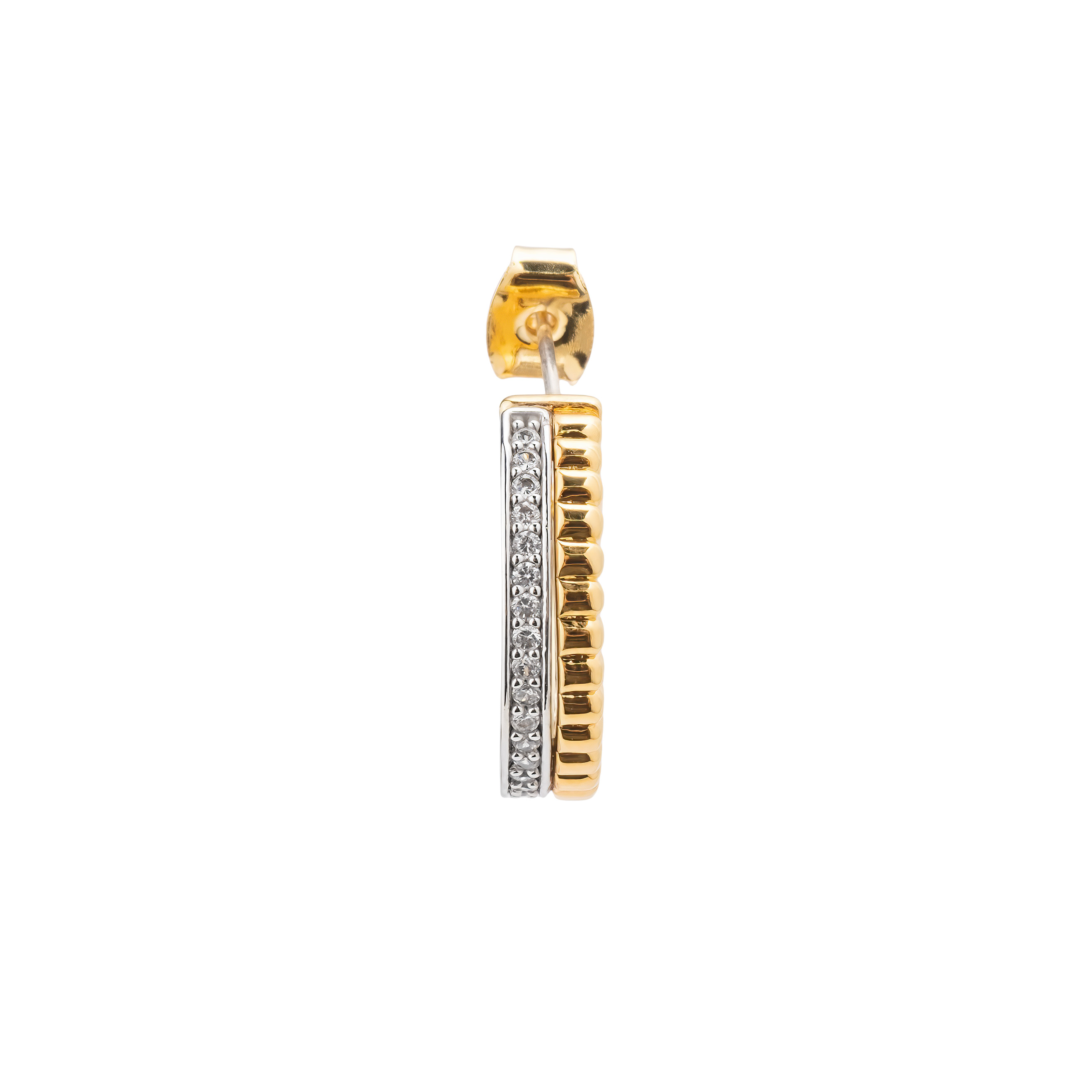 Bicolor ring Earrings with Crystals